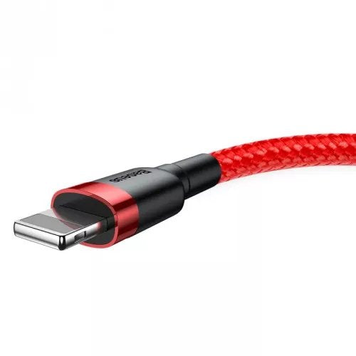 Cable De Carga / Datos Baseus Cafule Usb A Lightning 2.4a 0.5m, Rojo-Rojo