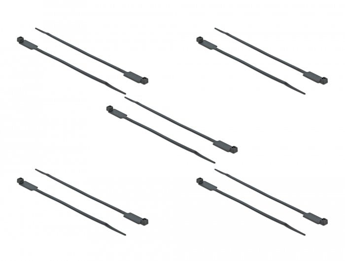 Delock Cablebinder Mit Beschriftungsfeld L 300 X B 4,8 Mm Schwarz 10 Stück