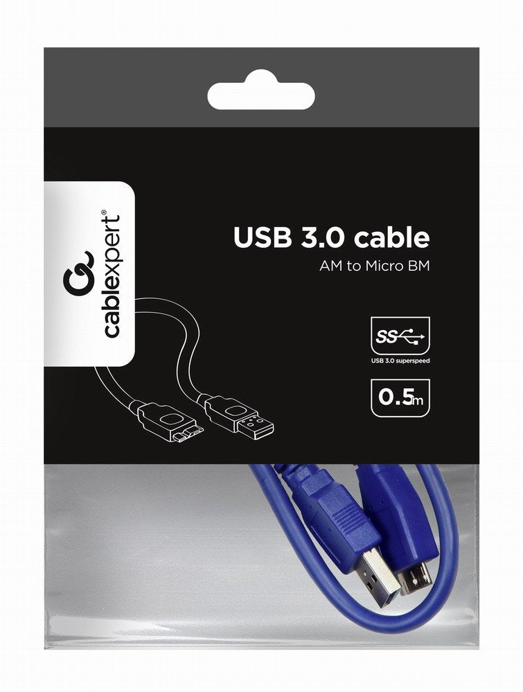 Gembird Cable Usb 3.0 A Microusb-Tipo B  0.5m  Azul