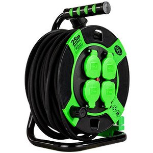 Rev Cable Drum Resin 25m Ip 44 4-Fold Sw Gn
