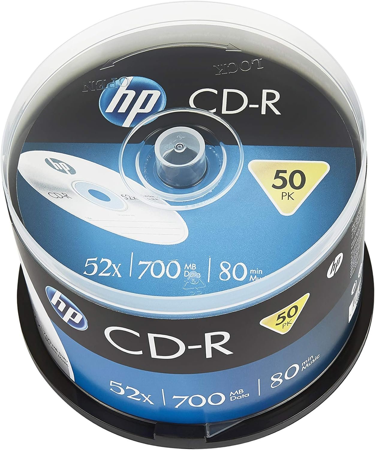 Hp Cd-R , 700mb, 52x, Tarrina De 50 Unidades