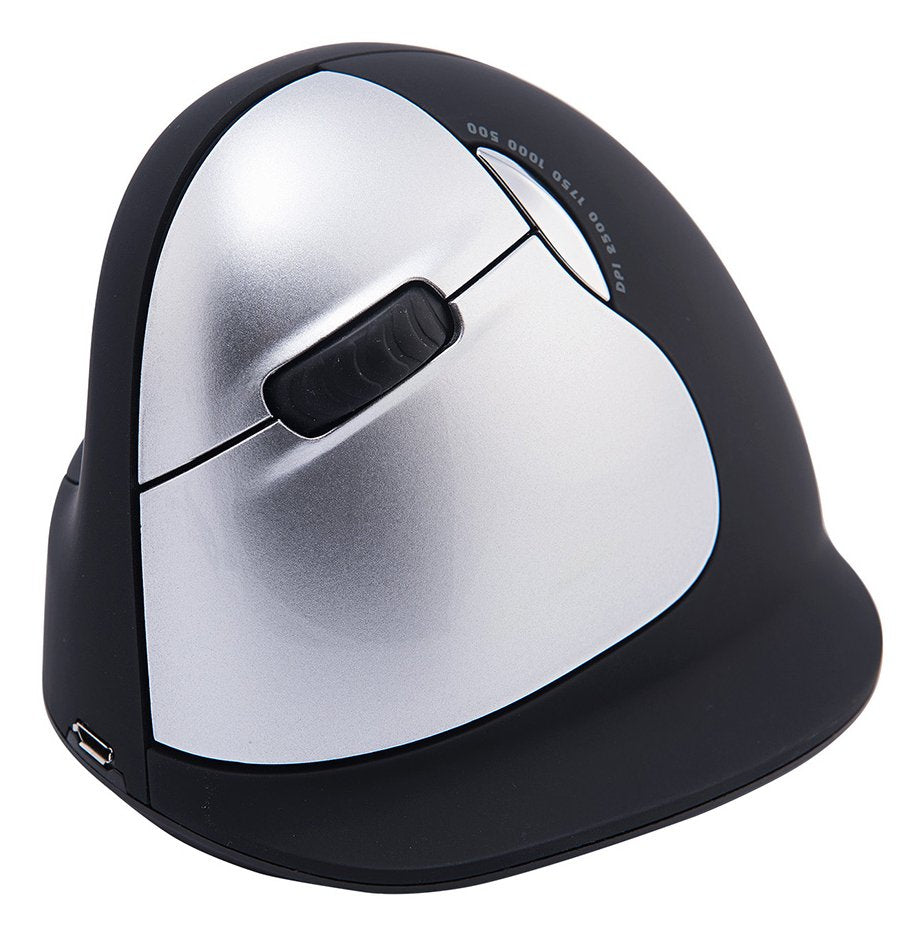 Ratón R-Go He Ergonómico Izquierdo Inalámbrico Grande Negro / Plateado