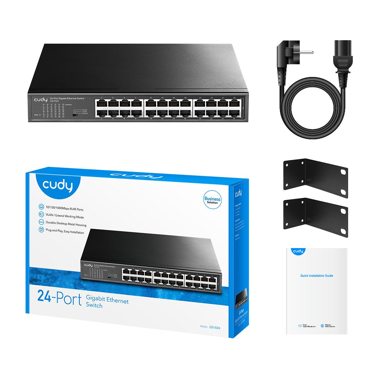 EAN 6971690791124 - Cudy GS1024 switch Gigabit Ethernet (10/100/1000) Negro imagen 4