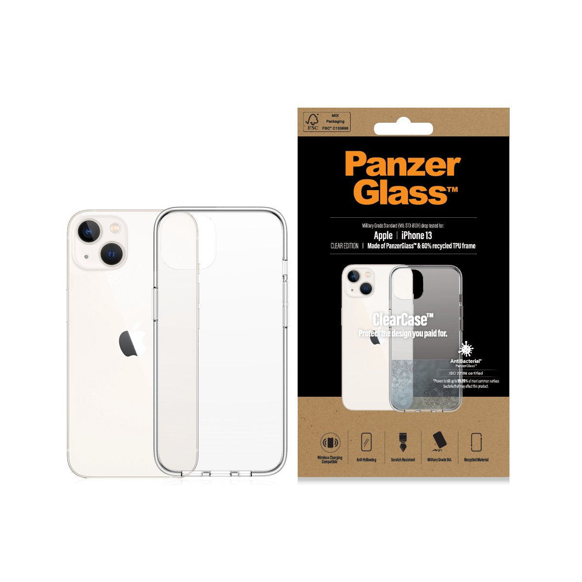 EAN 5711724003134 - PanzerGlass ® ClearCase iPhone 13 funda para teléfono móvil 15,5 cm (6.1") Transparente imagen 3