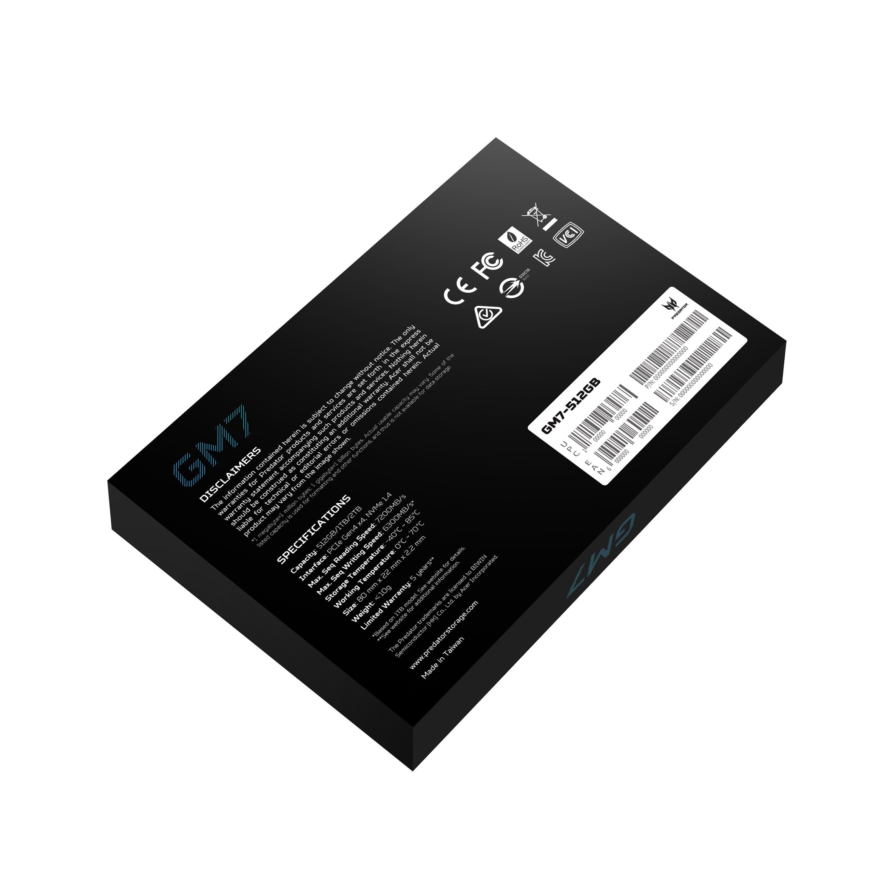 Acer Predator Ssd Gm7 512gb M.2 Nvme Pcie Gen 4x4