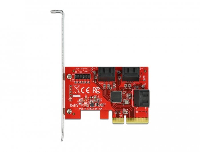 Tarjeta Delock Sata Pci Express X4 De 6 Puertos - Factor De Forma De Perfil Bajo