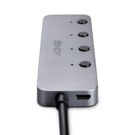 Lindy 43383 Hub De Interfaz Usb 3.2 Gen 1 (3.1 Gen 1) Type-C 5000 Mbit/S Gris