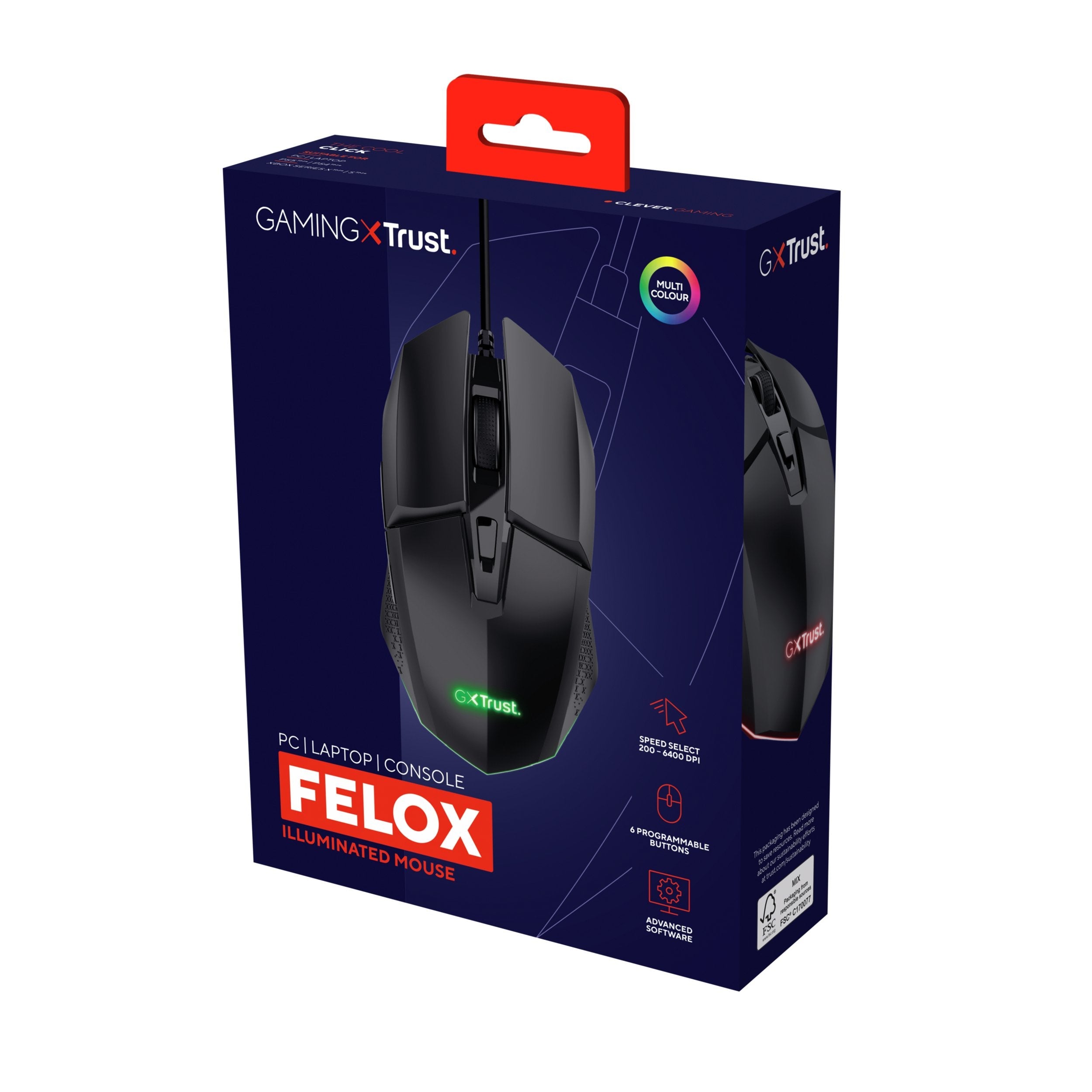 EAN 8713439250367 - Trust GXT 109 Felox ratón Juego mano derecha USB tipo A Óptico 6400 DPI imagen 6