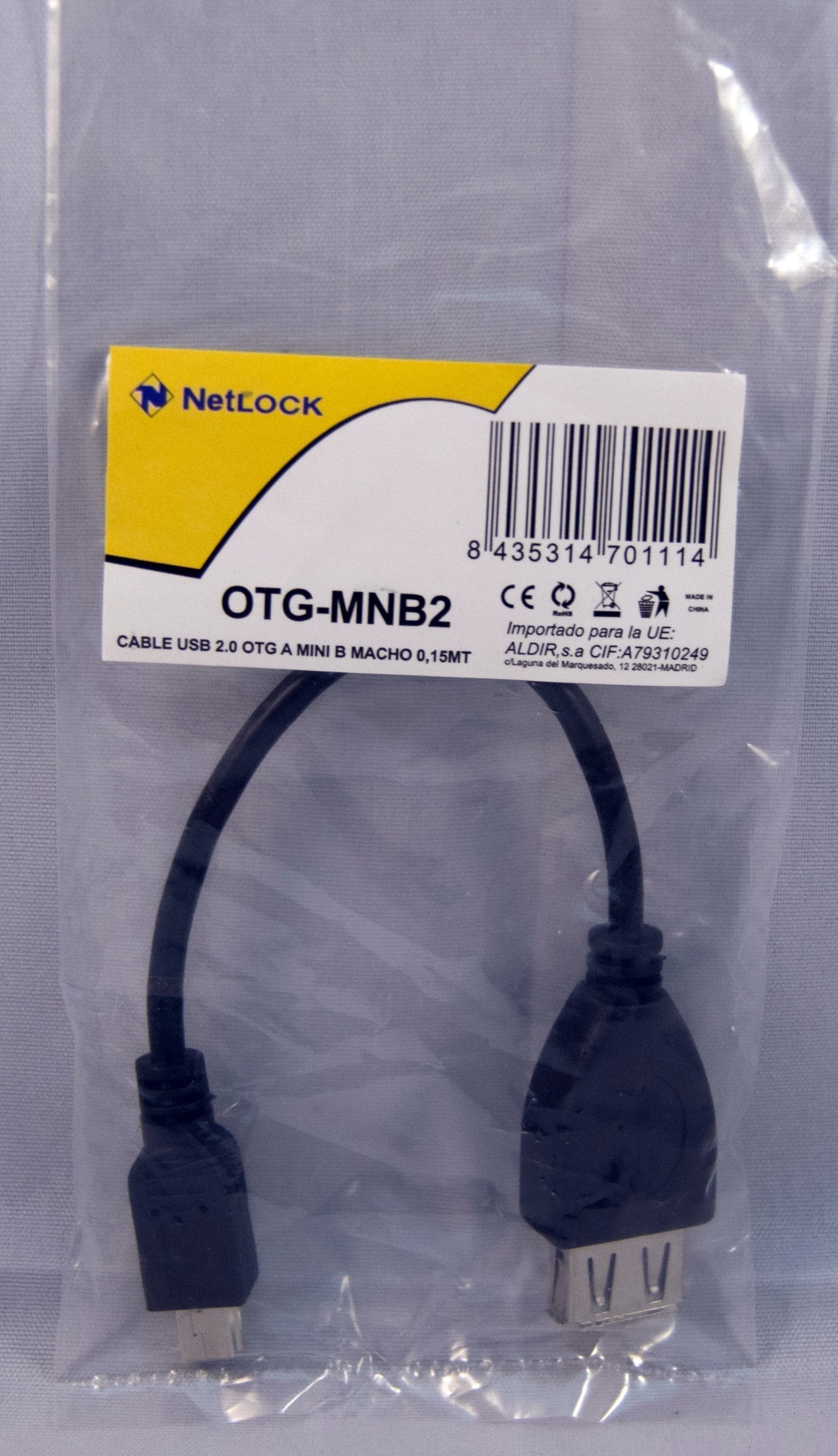 Cable Usb Mini-B   Usb2.0 A Hembra Otg 15cm