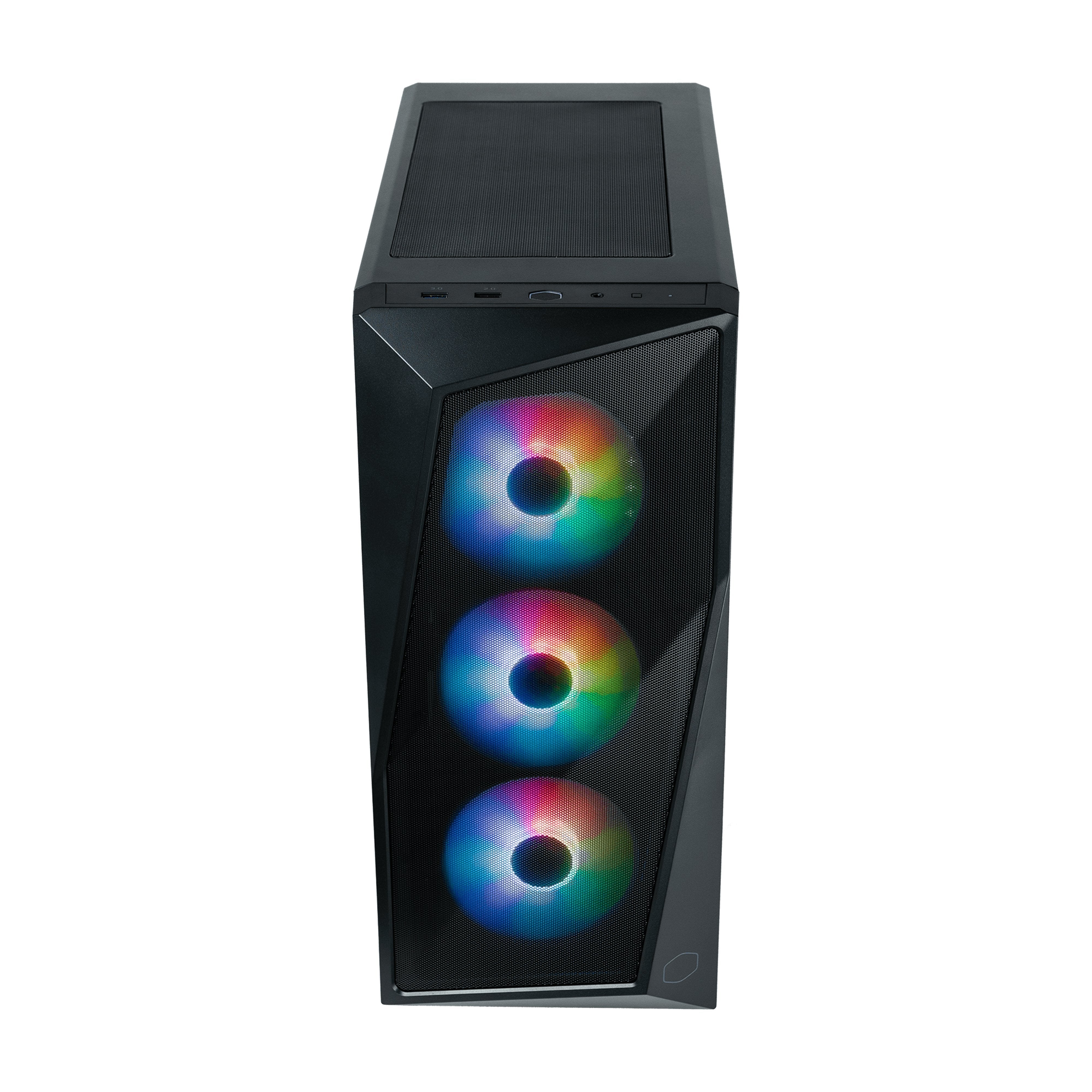 Caja Pc Cooler Master Cmp 520 Midi Tower Negro (Cooler Master Cmp 520 Case, Black, Mid Tower, 1 X Usb 3.2 Gen 1 Type-A, 1 X Usb 2.0, Tempered Glass Side Window Panel, Asymmetrical Mesh Geode Front Panel, 3 X Addressable Rgb Fans Included)