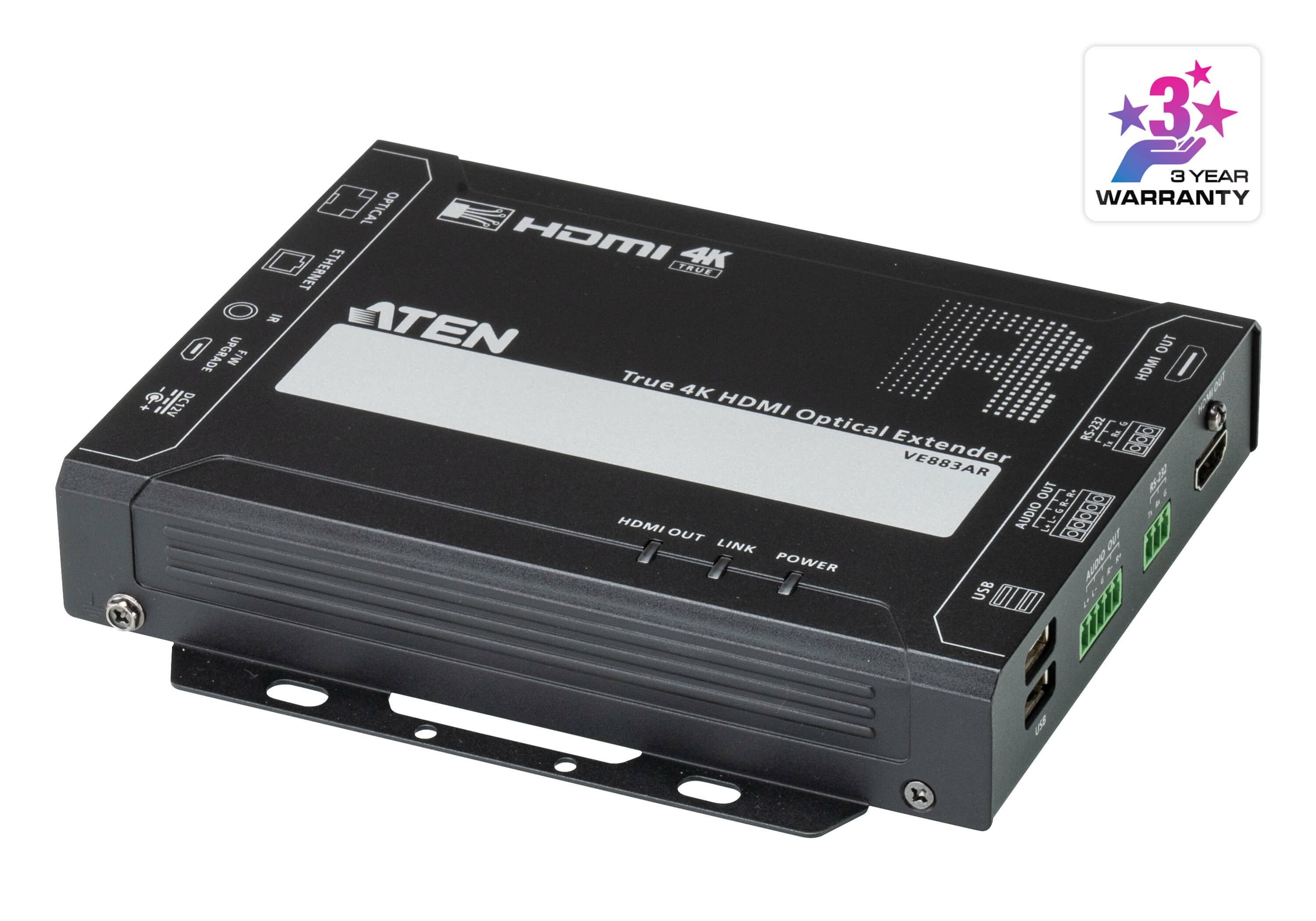 Receptor Óptico Hdmi True 4k (4k@300m (K1, Mm) Ve883ark1: 4kx2k/60hz 4:4:4 Hasta 300m (Mm, Om3, Negro)