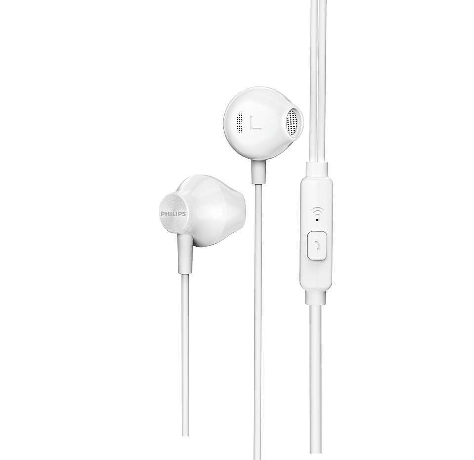 Auriculares Intrauditivos Philips Taue101 Con Micrófono Jack 3.5 Blancos