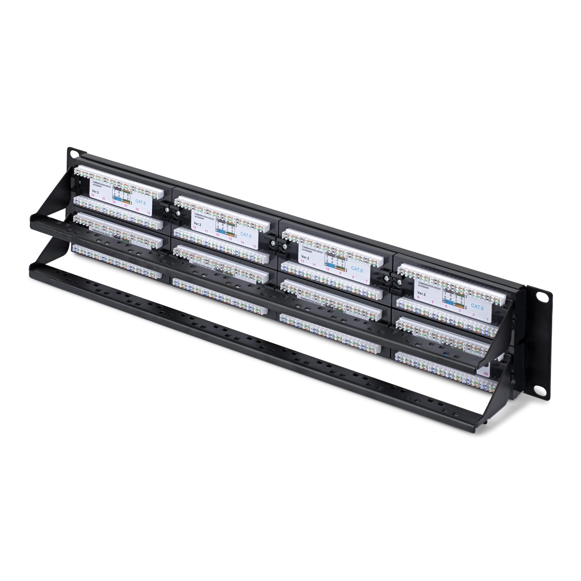 Panel De Parcheo 2u De 48 Puertos Cat6 Rj45 - Utp -Tipo 110