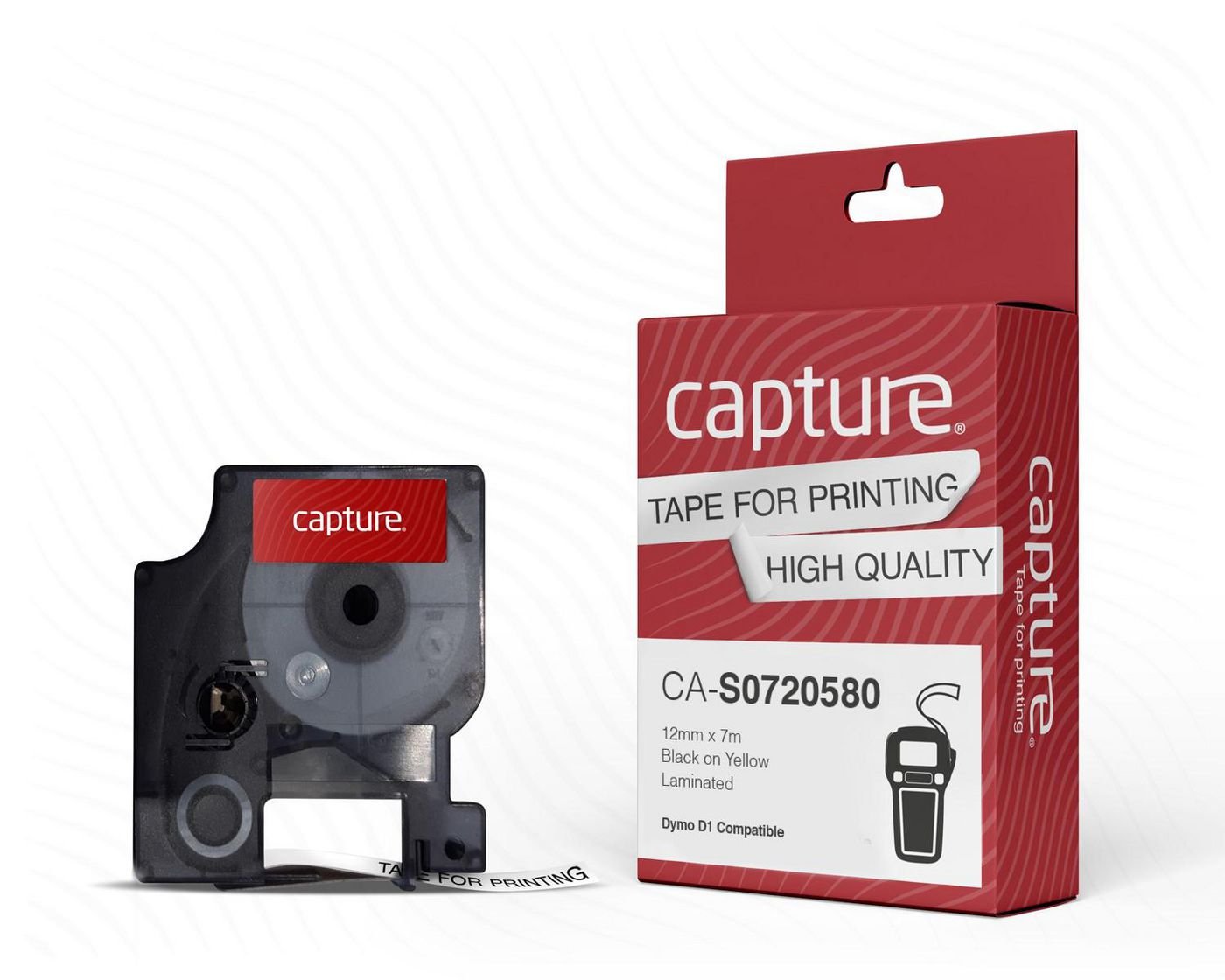 EAN 5704174942313 - Capture CA-S0720580 cinta para impresora de etiquetas Negro sobre amarillo D1 imagen 1