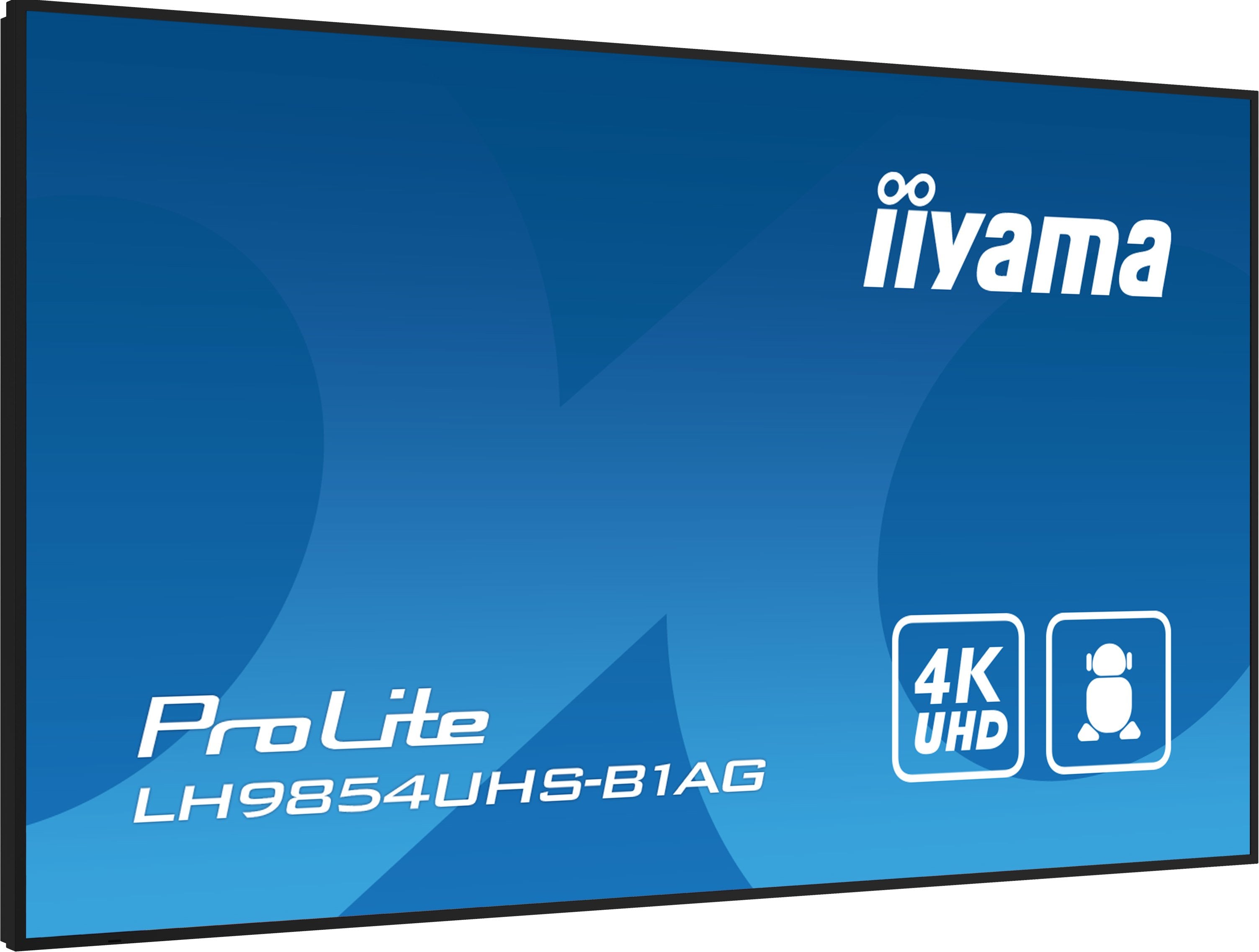 Iiyama Lh9854uhs-B1ag Pantalla Señalización 2,48 M (97.5") Lcd Wifi 500 Cd / M² 4k Ultra Hd Negro Procesador Incorporado Android 11 24/7