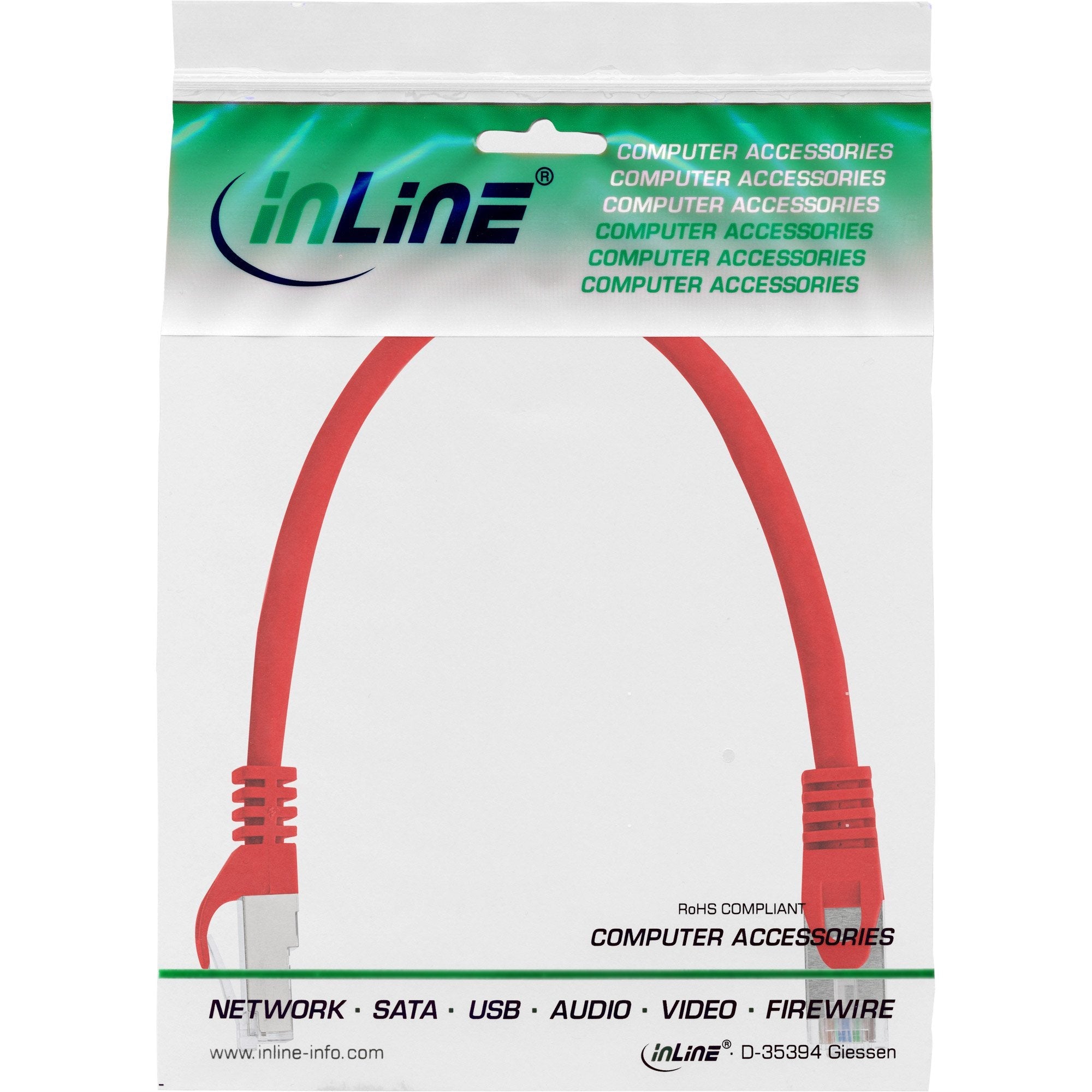 Cable De Red Inline Sf/Utp Cat.5e Rojo 0,25m
