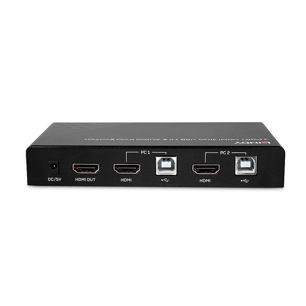 Lindy 2 Port Kvm Switch Hdmi 4k60, Usb 2.0 & Audio