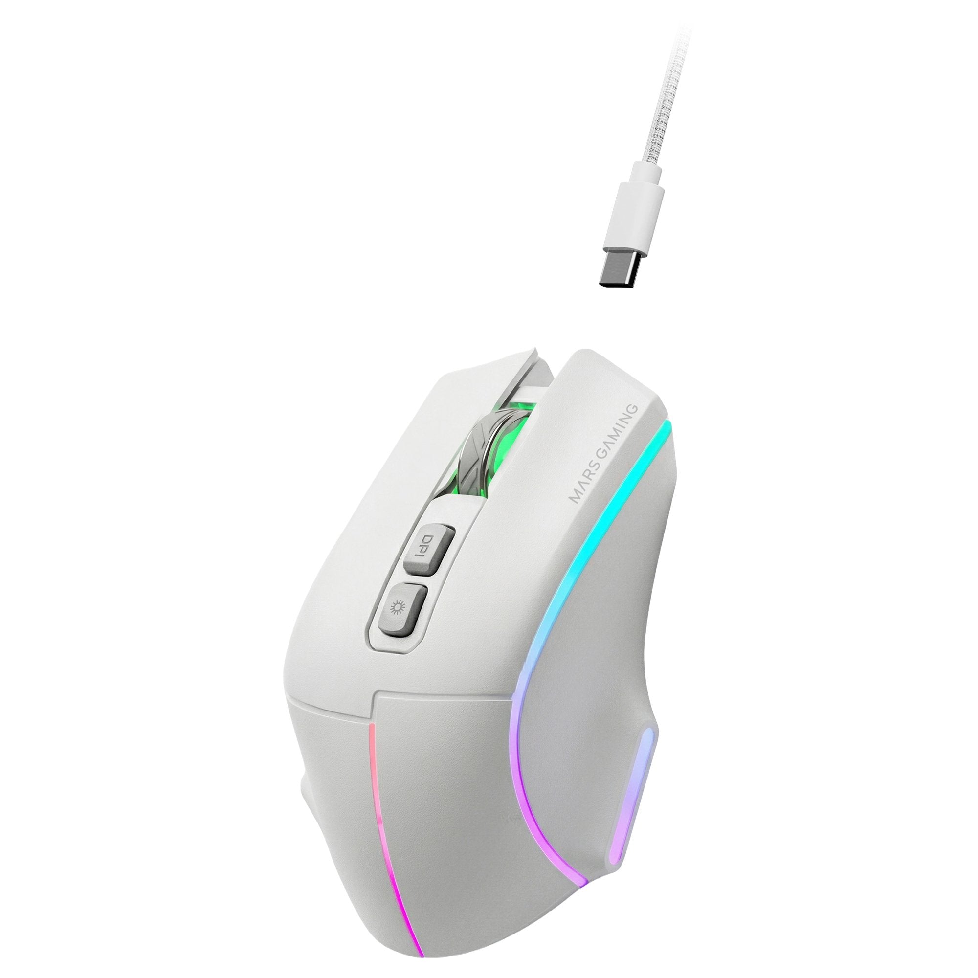 Mouse Mars Gaming Wireless Y Bluetooth Mmw-Vector Tri-Mode 2.4g Ghz Bt 5.4 Usb-C 7 Botones 12000 Dpi