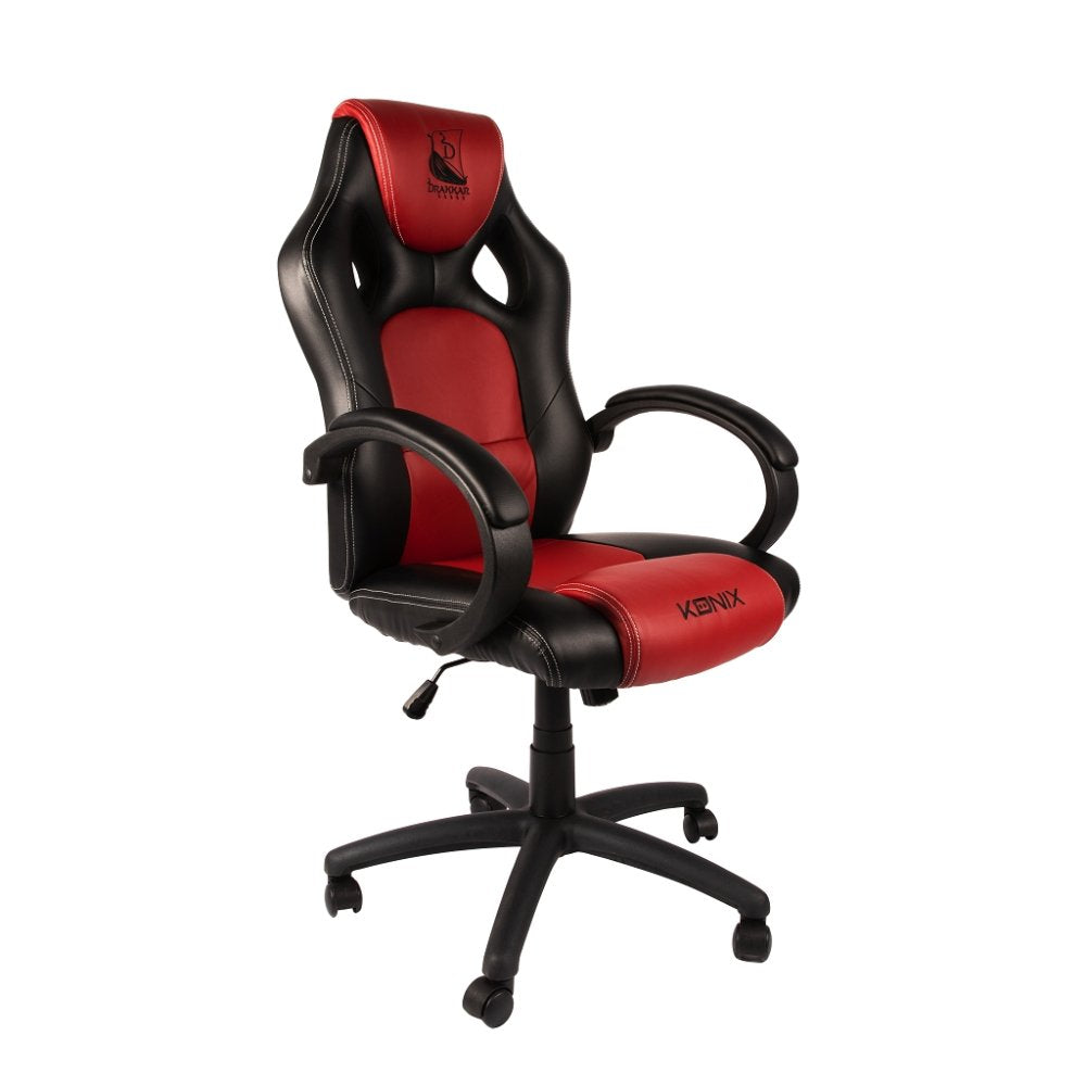 Silla Gamer Konix Drakkar Jotun Gran Comodidad Y Ergonomiaº Color Negro Y Rojo   Kon Chair Dk Jotun