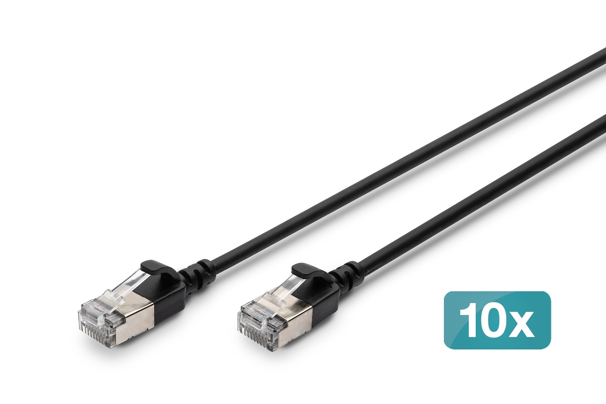 Digitus Cable De Red Cat 6a F/Ftp Slim 1,00m Negro 10 Unidades