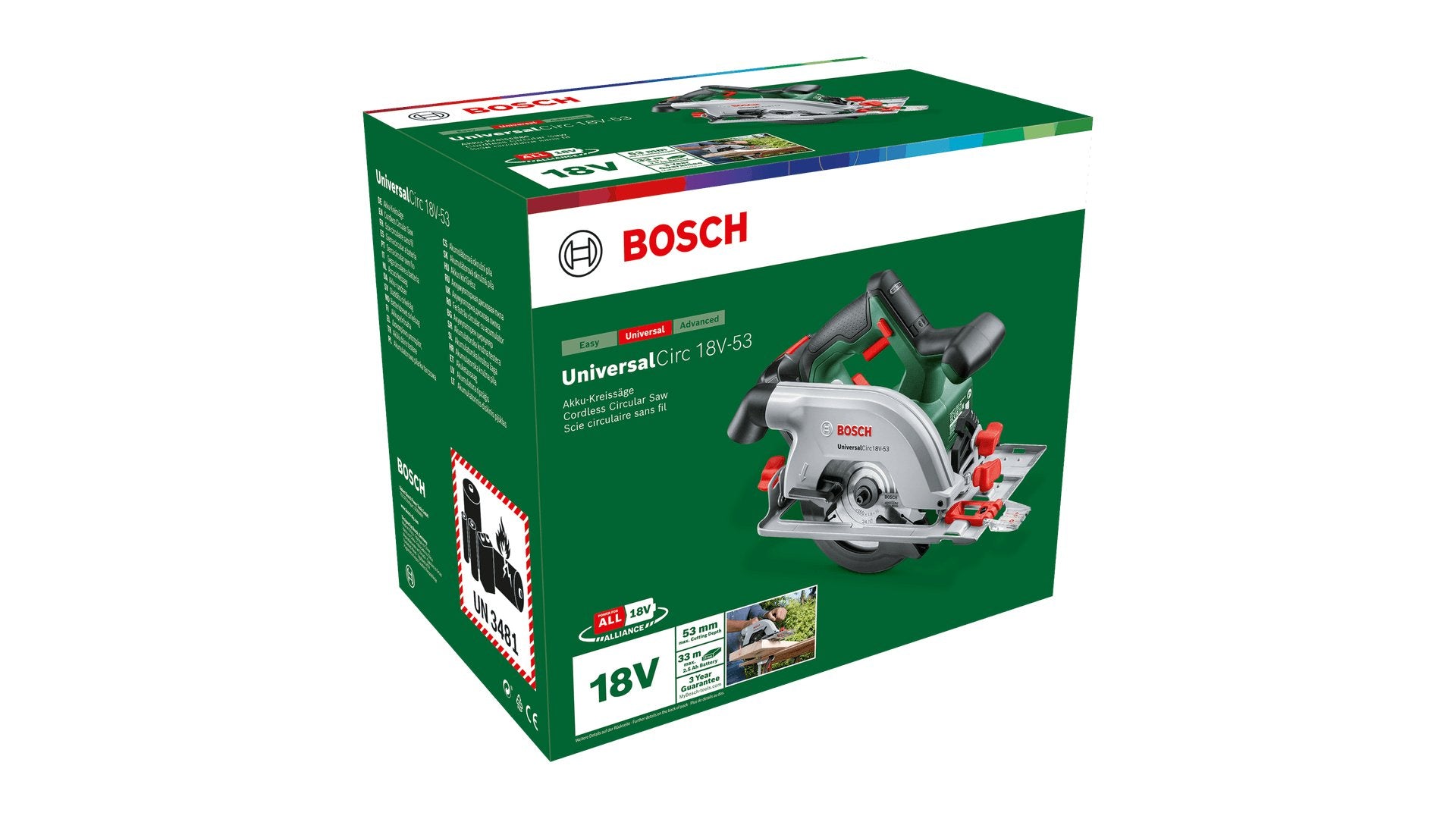 EAN 4053423243093 - Bosch Circ 18V-53 16 cm Negro, Verde 4300 RPM imagen 4