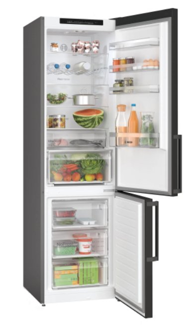 Bosch Hogar Serie Kgn39vxbt  4, Combinación De Frigorífico Y Congelador De Acero Inoxidable (Oscuro) Kgn39vxbt