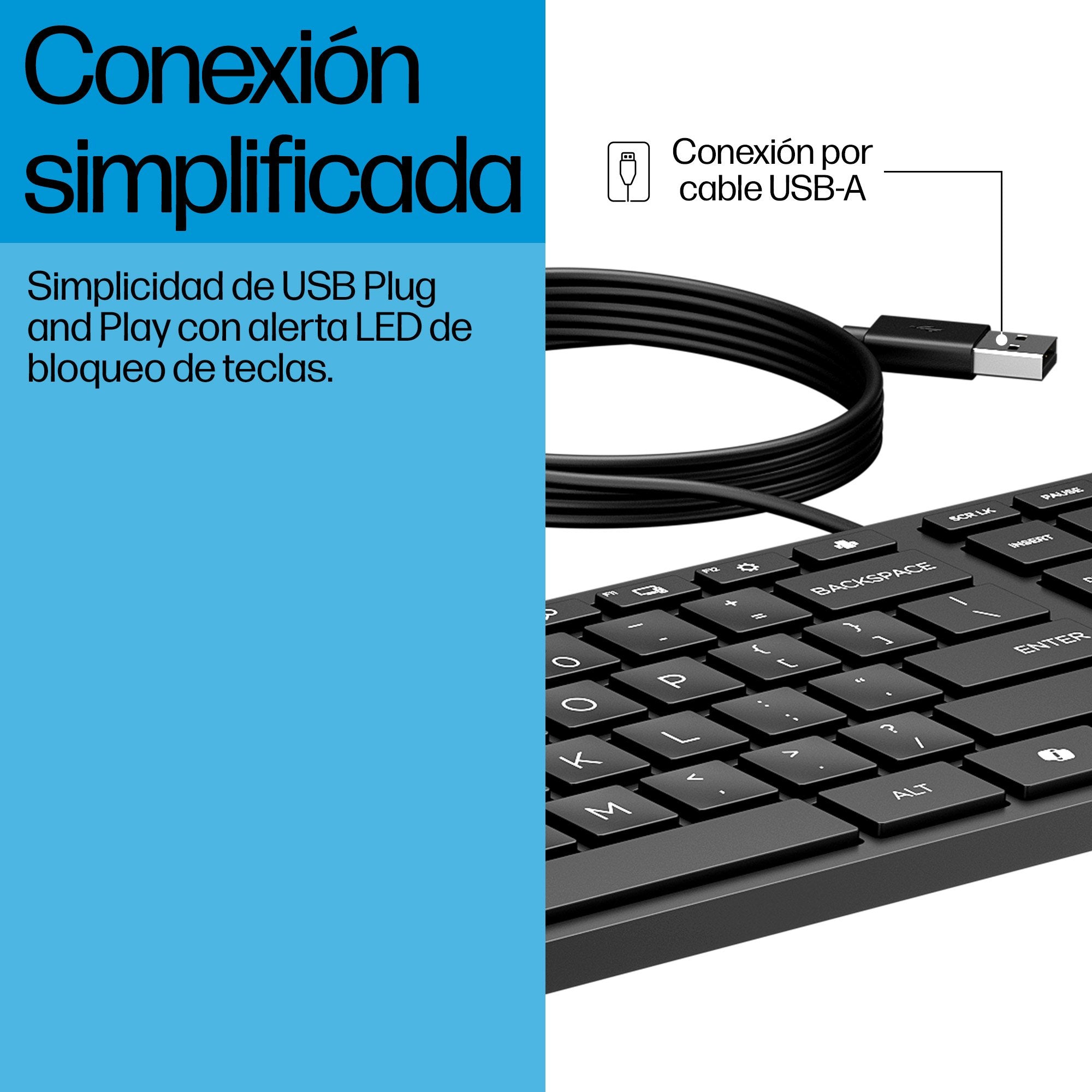 EAN 0198122957545 - HP 320K Wired Keyboard teclado Oficina USB Negro imagen 7