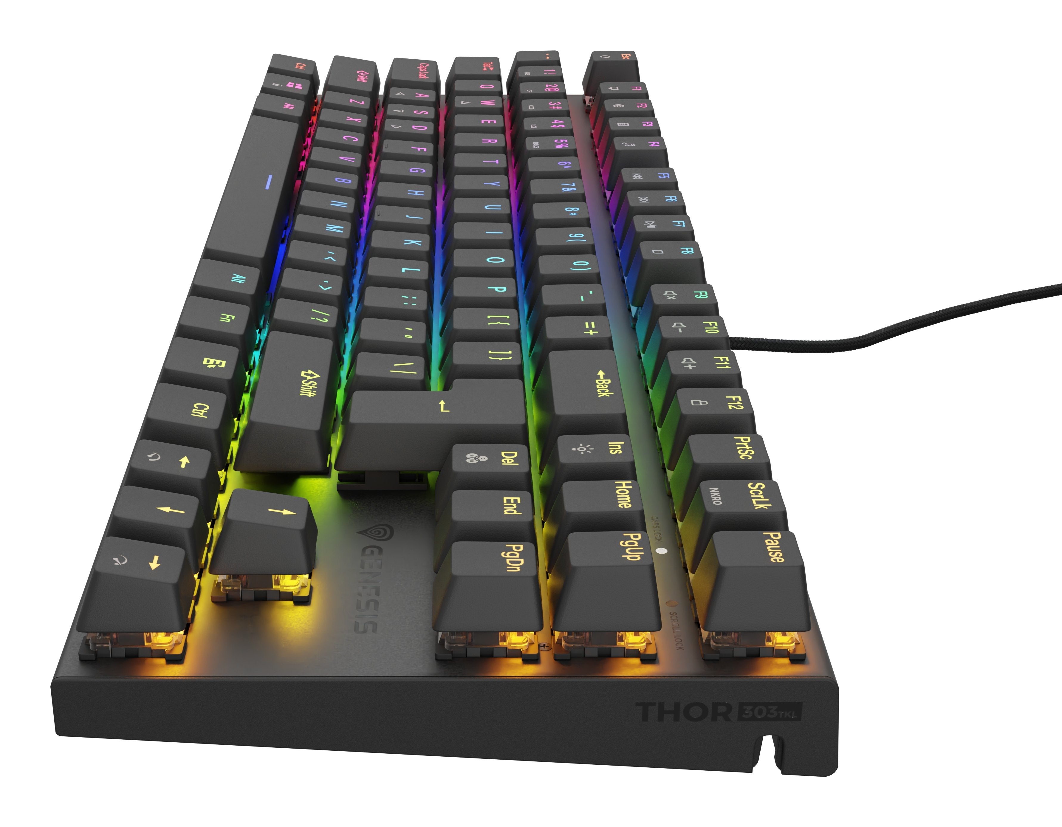 Genesis Thor 303 Tkl Rgb Mechanical Gaming Keyboard, Outemu Brown Switch, Us Layout, Wired, Black