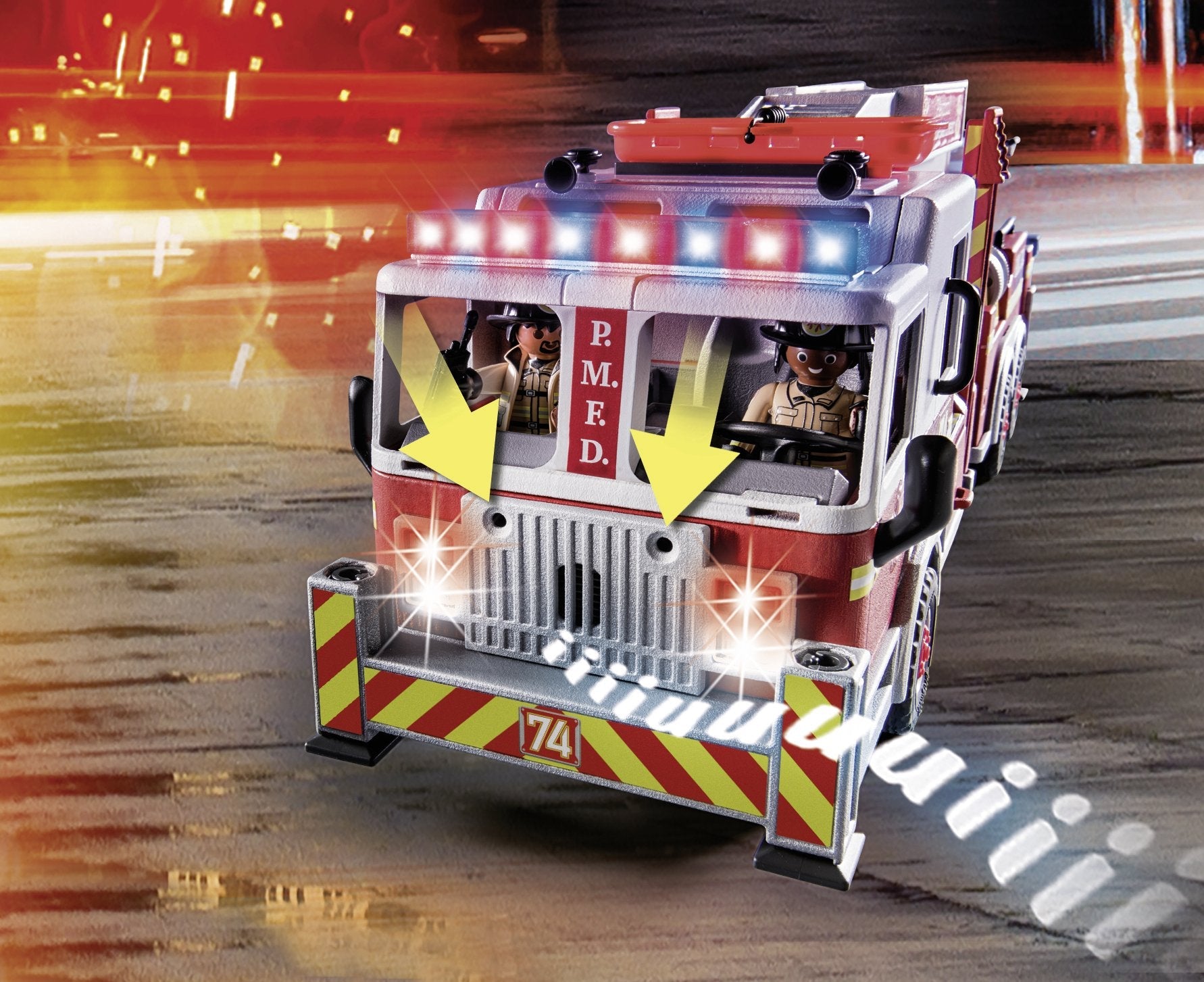 Playmobil Vehiculos De Rescate: Camion De Bomberos Con Escalera