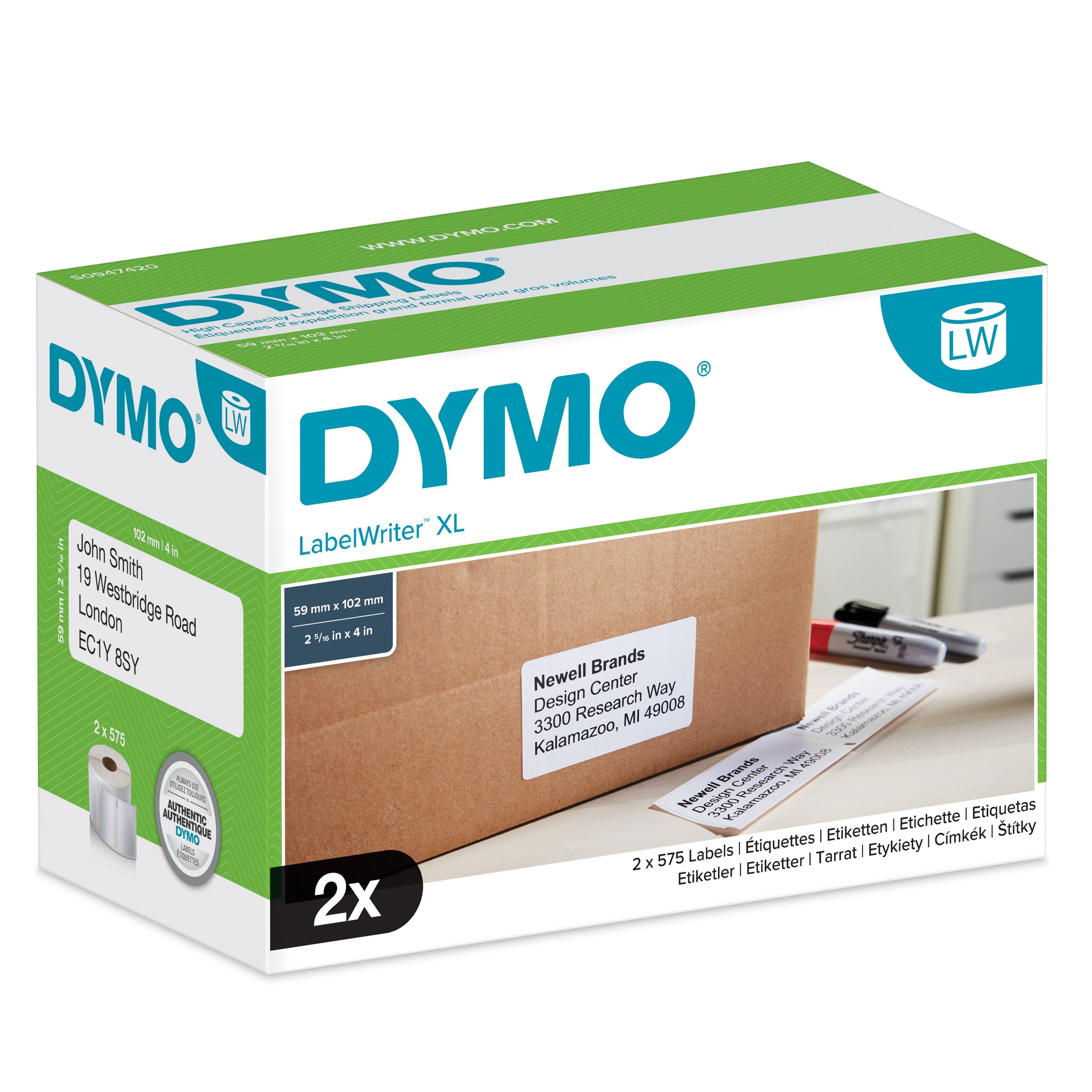 EAN 3501170947425 - DYMO LW - High Capacity Shipping Labels - 102 x 59 mm - S0947420 Blanco Etiqueta para impresora autoadhes imagen 1