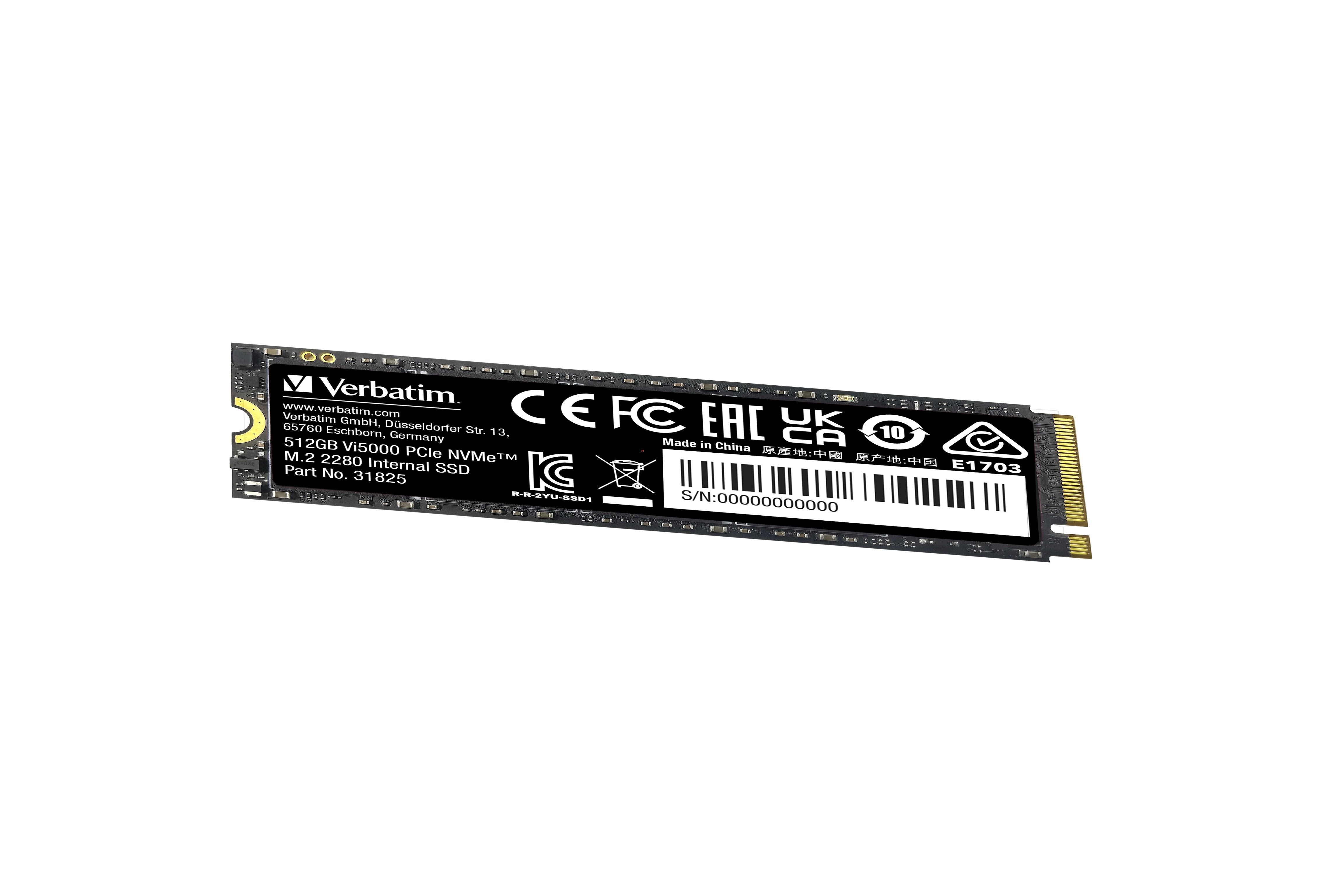 Verbatim Ssd 512gb, Pcie 4.0, M.2 2280, Nvme, Vi5000