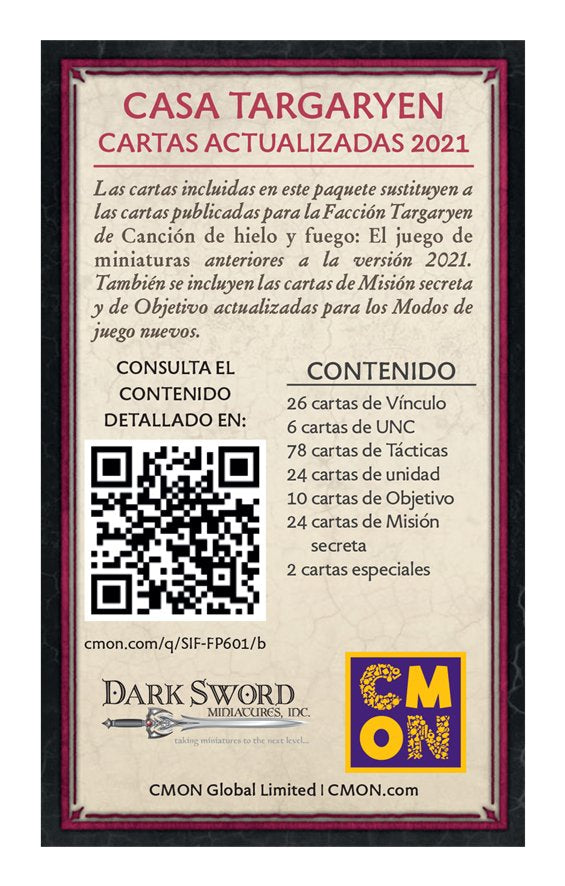 Juego De Mesa Cancion De Hielo Y Fuego Pack De Faccion Targaryen Pegi 14