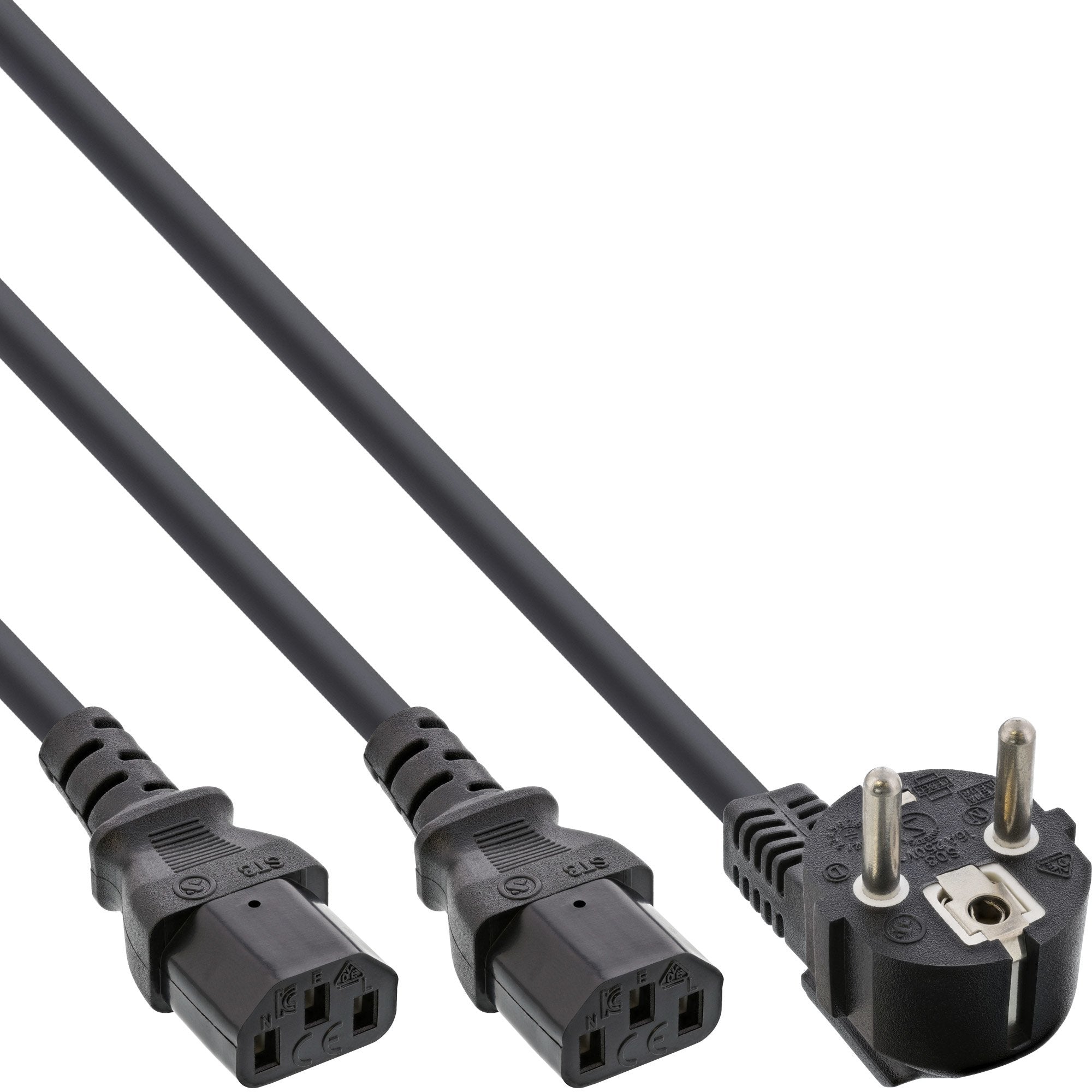 Cable En Y De Alimentación De Ca Inline Tipo F Negro 3 M