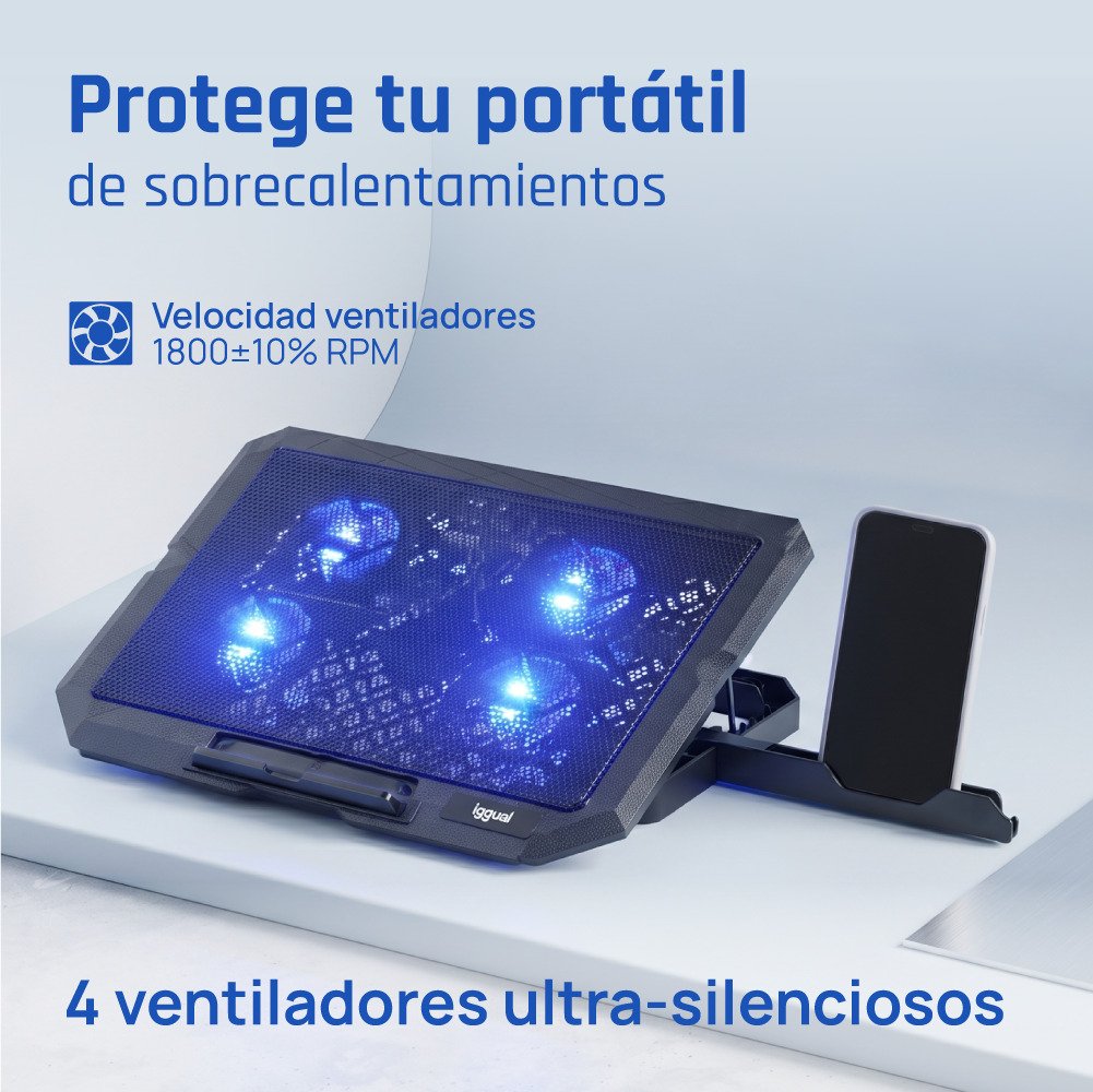 EAN 8435364319710 - iggual RP4V17 Soporte para ordenador portátil Negro 43,2 cm (17") imagen 2