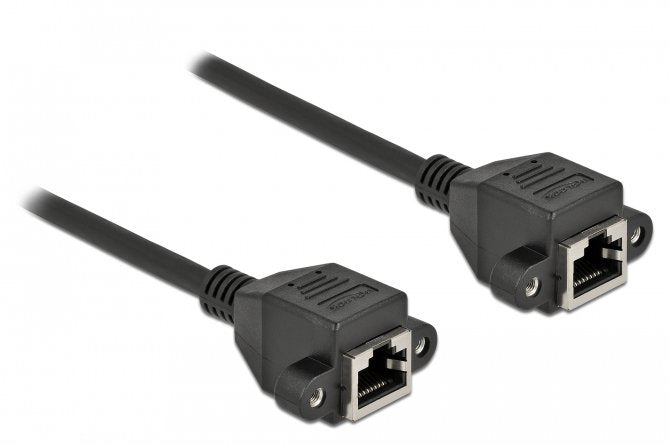 Delock Netzwerk Verlängerungscable S Ftp Rj45 Buchse Zu Rj45 Buchse Cat.6a 1 M Schwarz
