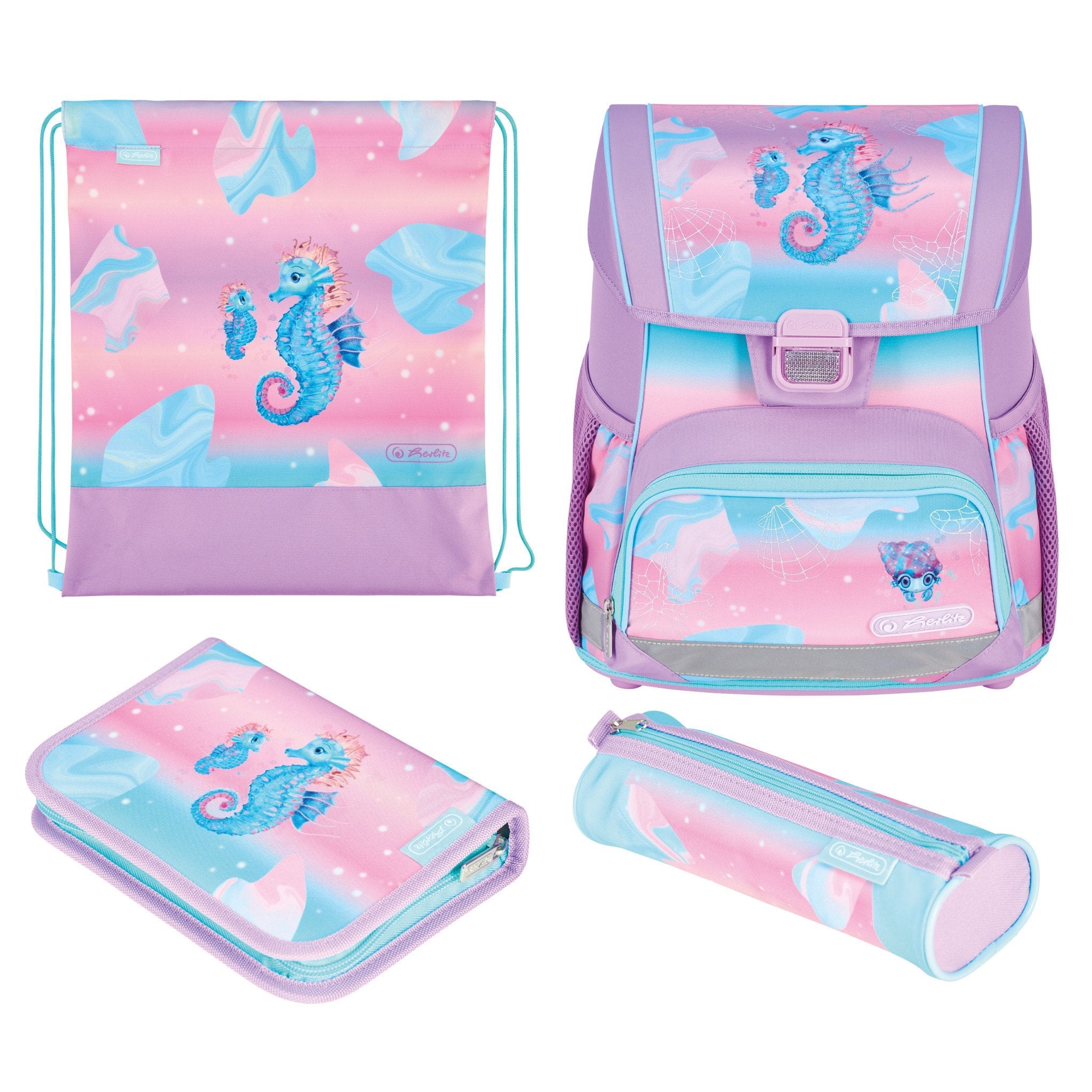 EAN 4008110396996 - Herlitz Loop Plus Ocean Lights juego de mochila escolar Chica Poliéster Azul, Rosa imagen 1