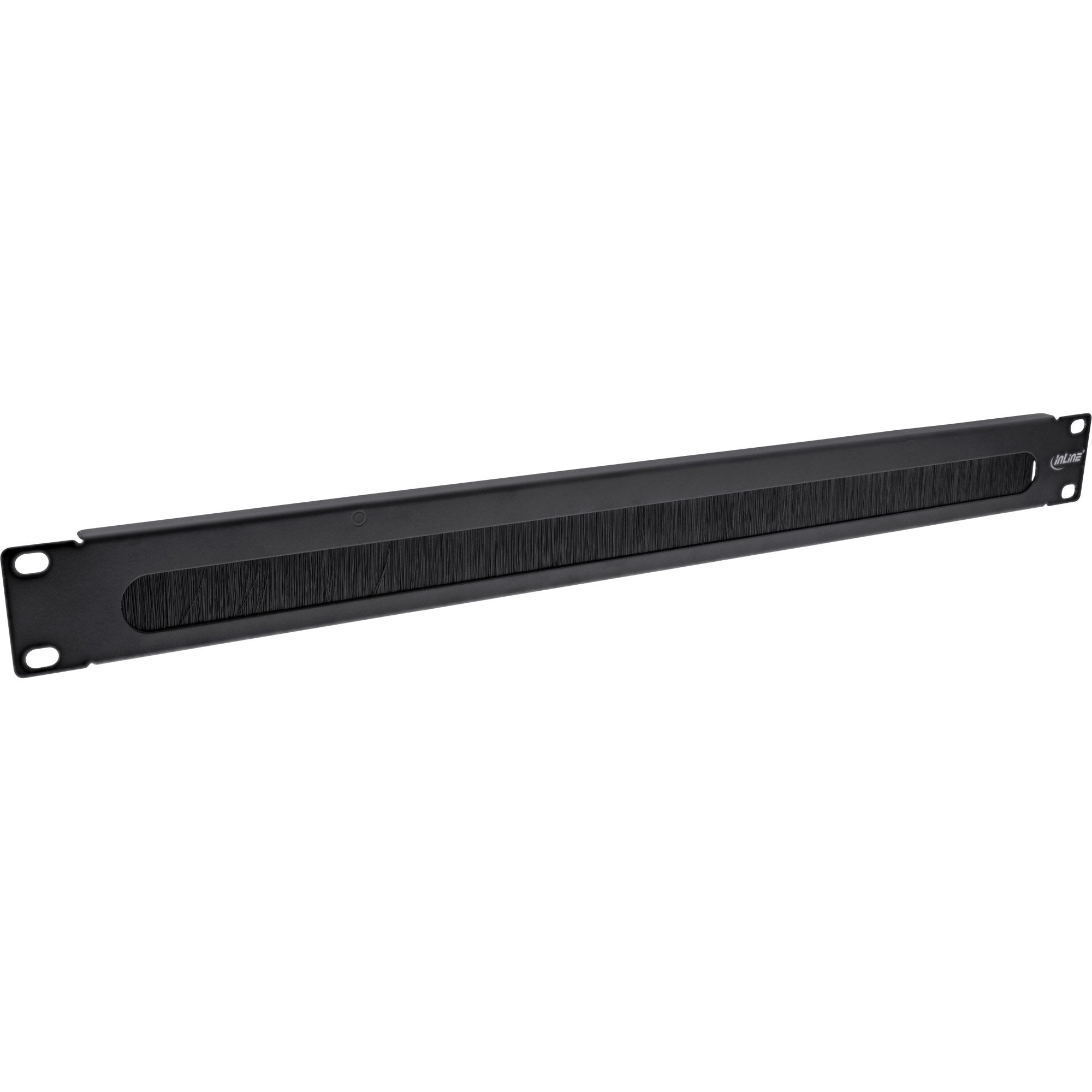 Placa Pasamuros Inline 19" Con Cepillo, 1u, Negro Ral 9005