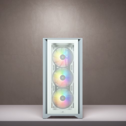 Caja Pc Corsair Icue 4000x Rgb Tempered Glass Blanca Cc-9011205-Ww Corsair Icue 4000x Rgb, Midi Tower, Pc, De Plástico, Acero, Vidrio Templado, Blanco, Atx, Juego