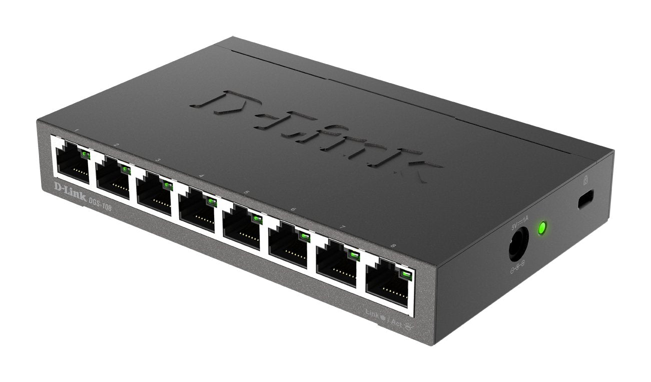 EAN 0790069368240 - D-Link DGS-108 No administrado L2 Gigabit Ethernet (10/100/1000) Negro imagen 2