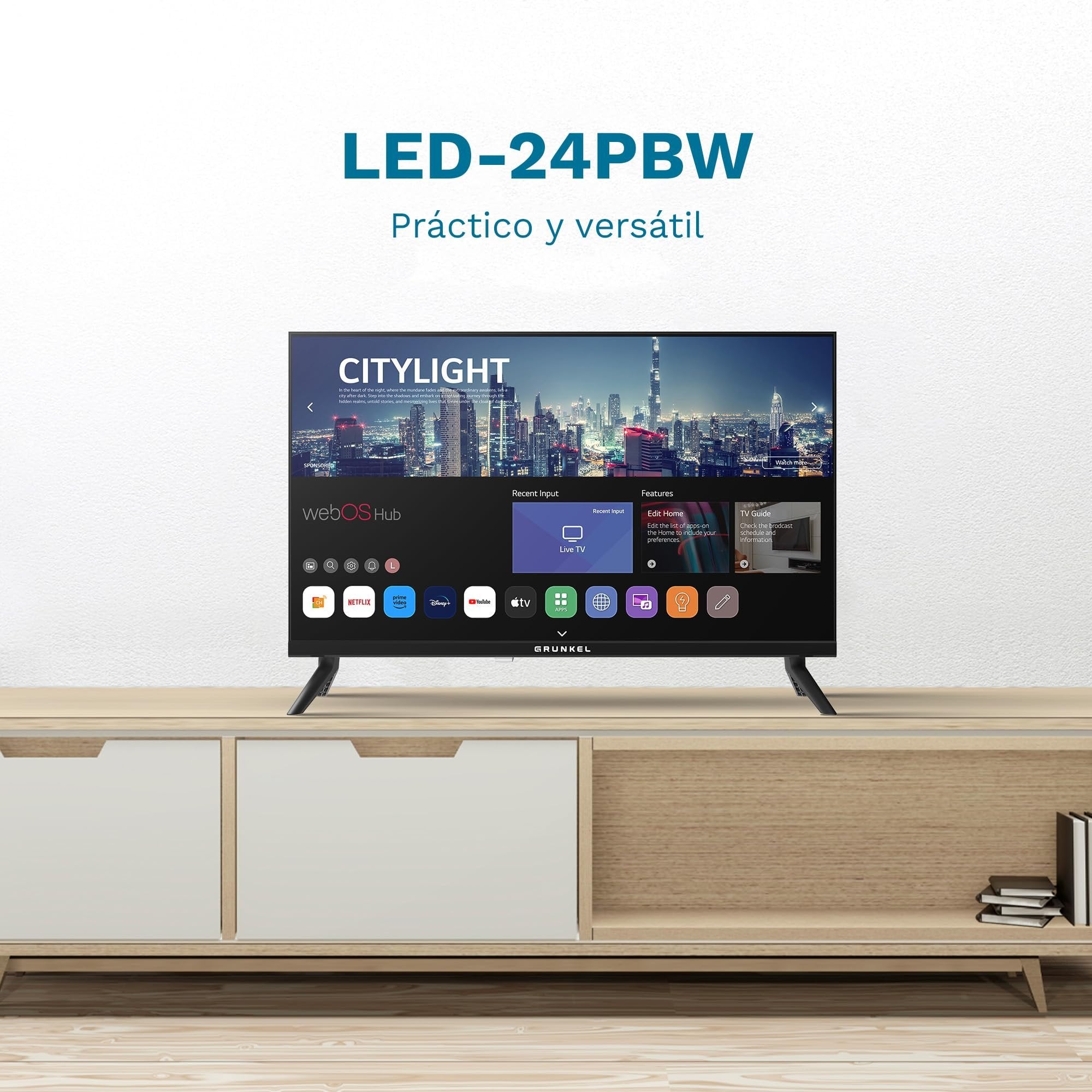 Televisor Grunkel Led-24pbw 24' Hd Smart Tv Wifi