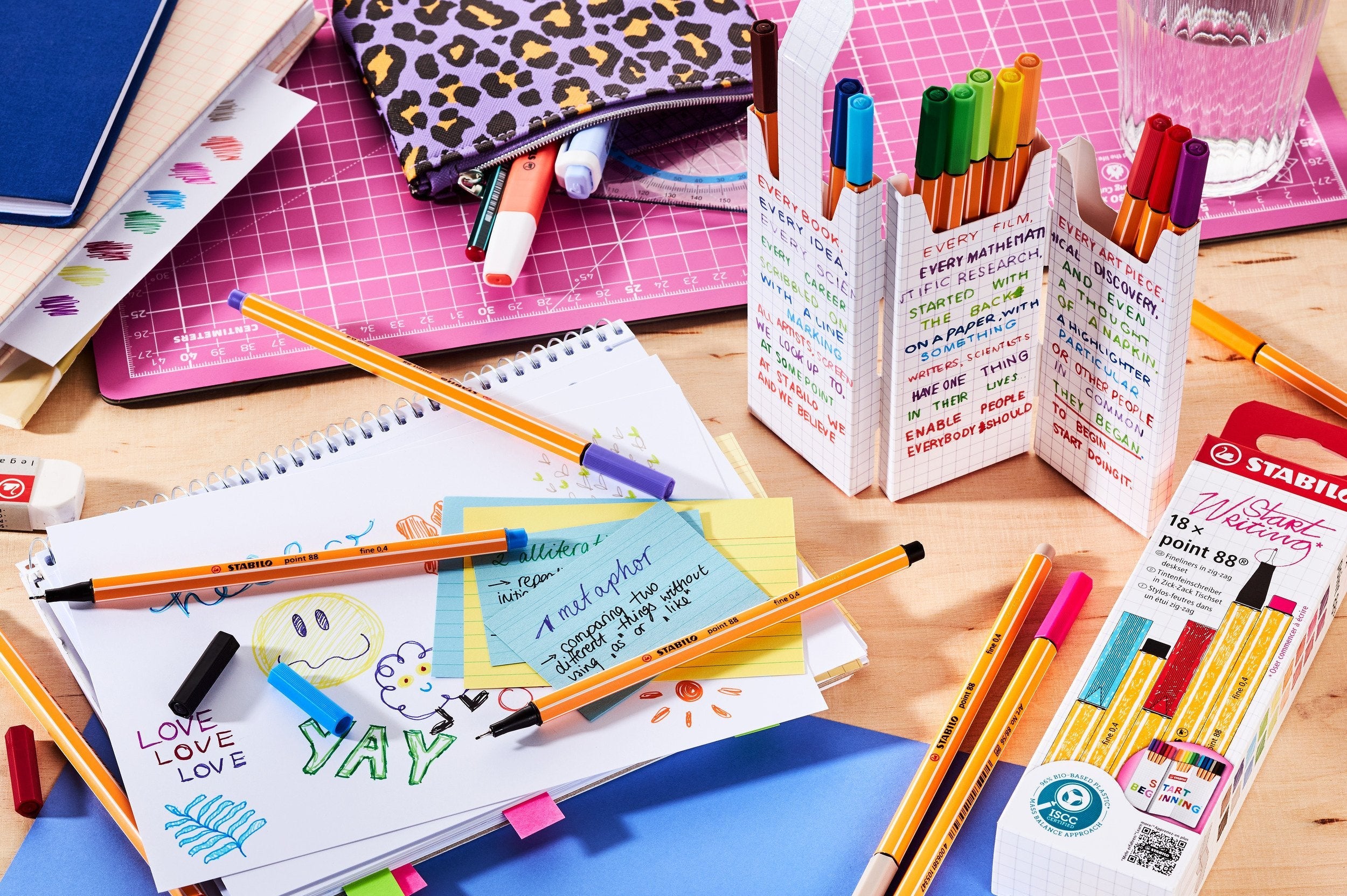 Stabilo Rotulador Point 88 Colores Surtidos Estuche En Zig Zag 18 Ud