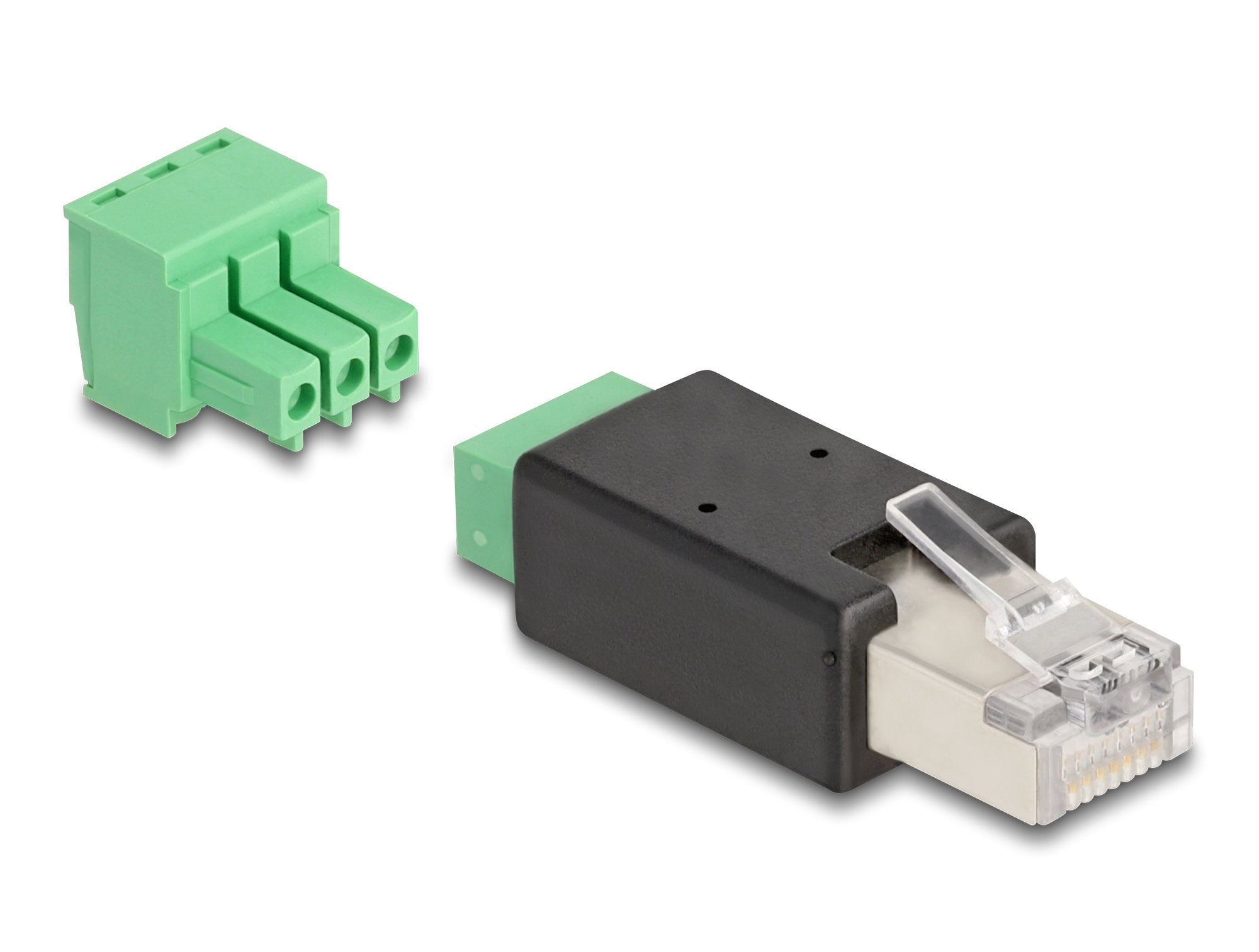 EAN 4043619666072 - DeLOCK 66607 cambiador de género para cable RJ45 3 pin terminal block Negro, Verde imagen 1