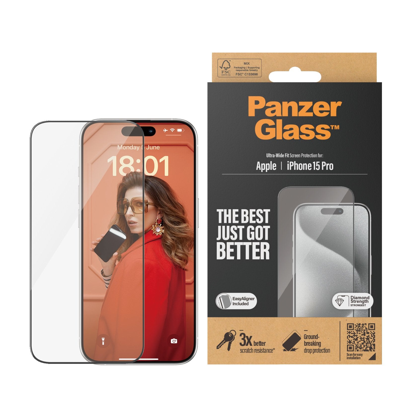 EAN 5711724028106 - PanzerGlass ® Screen Protector iPhone 15 Pro | Ultra-Wide Fit w. EasyAligner Protector de pantalla Apple  imagen 2