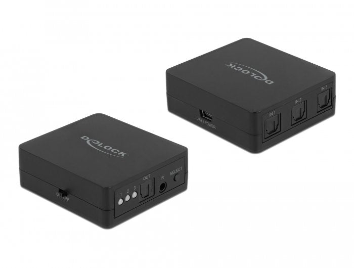 Delock S/Pdif Toslink Switch 3 In 1 Out Con Ir-Fernbedienung