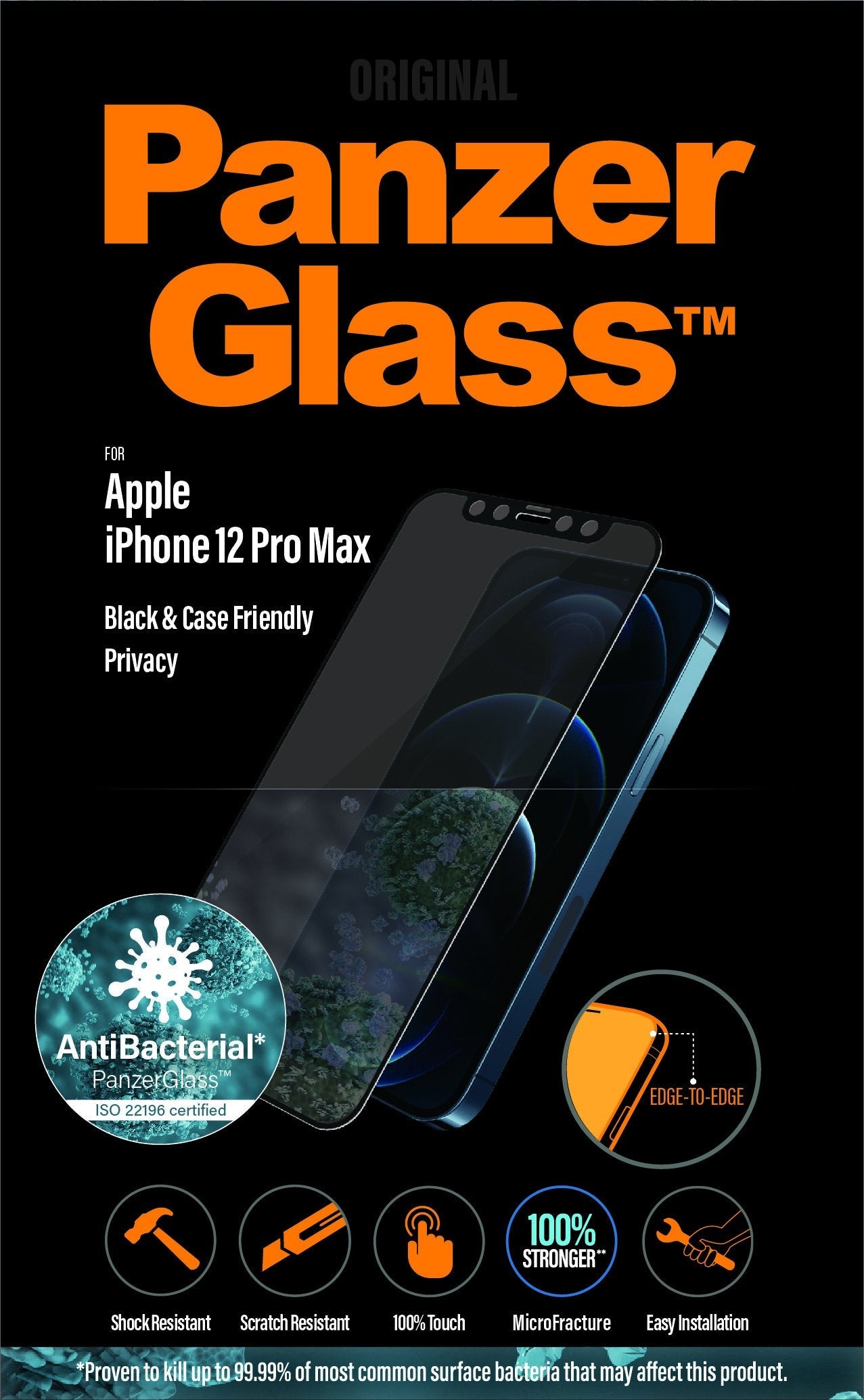 Protector Apple Iphone 12 Pro Max  Friendly Privacy Ab, Black