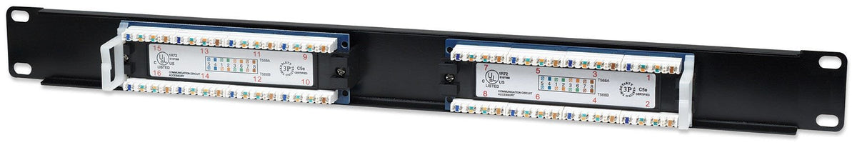 Patchpanel Intellinet, 19 ", Cat5e, 16 Puertos, Utp, 1u, Negro