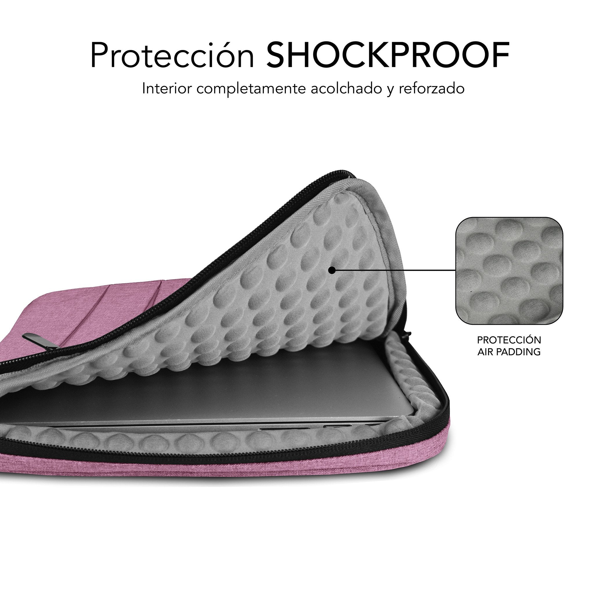 Funda Subblim Air Padding 360 Sleeve Para Portátiles Hasta 14' Rosa