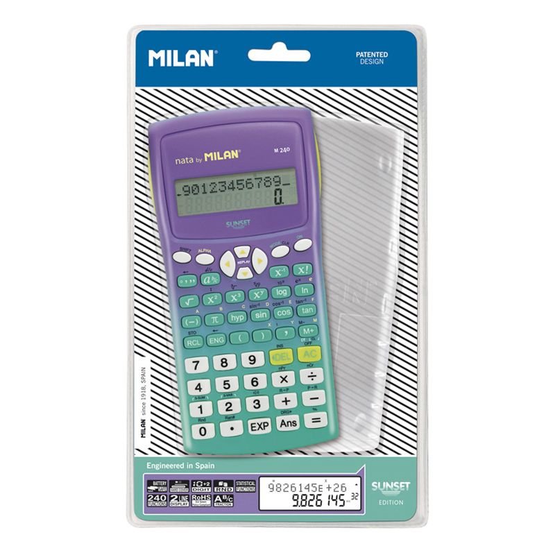 Milan Calculadora Científica M240 Sunset Blister Verde Turquesa
