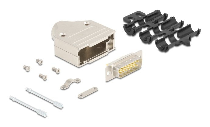 Sub-D Steckergehäuse 15 Pin Aus Metall Inklusive Steckerverbinder Stecker Und Montagematerial