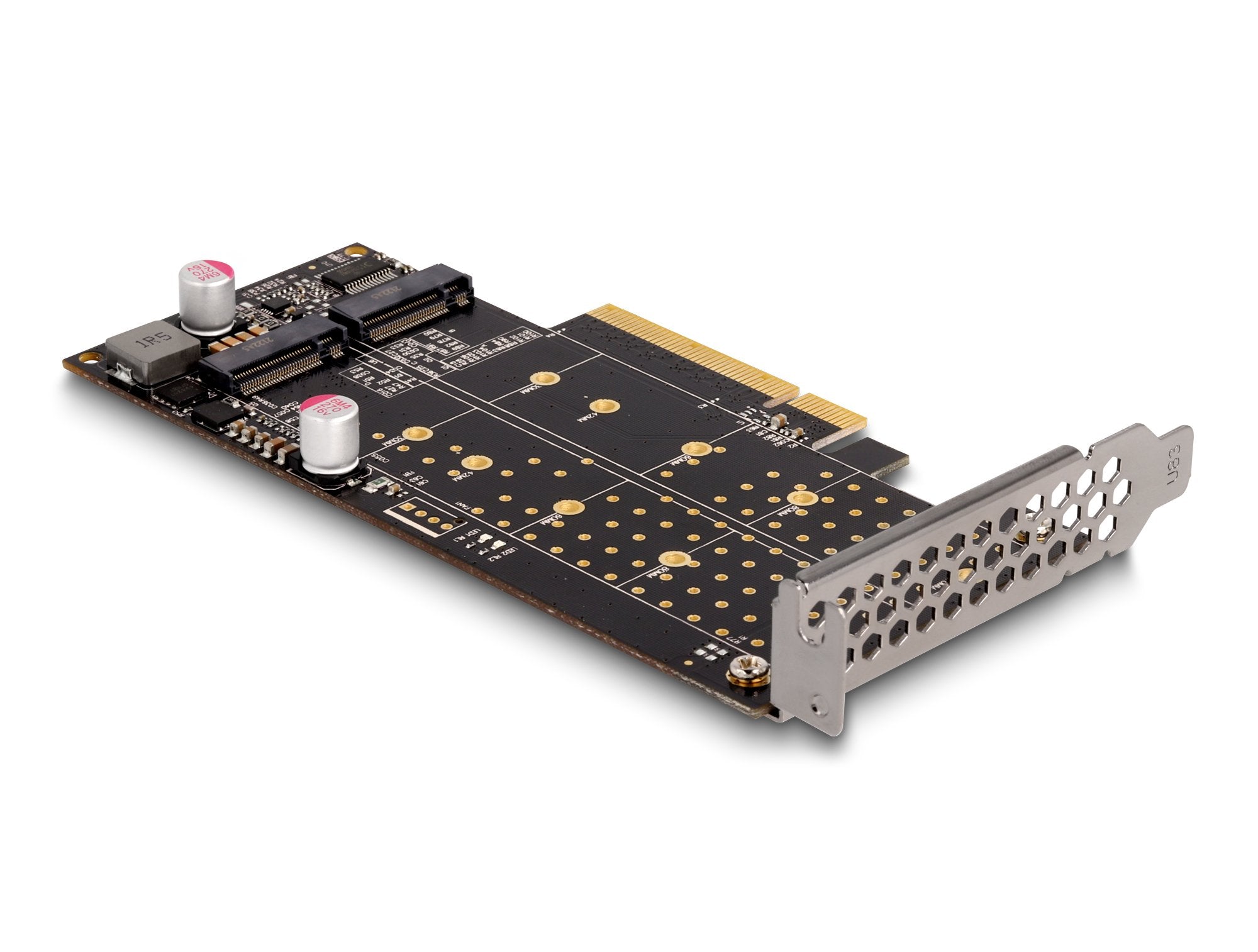Pci Express X8 Karte Zu 2 X Intern Nvme M.2 Key M - Bifurcation - Low Profile Formfaktor